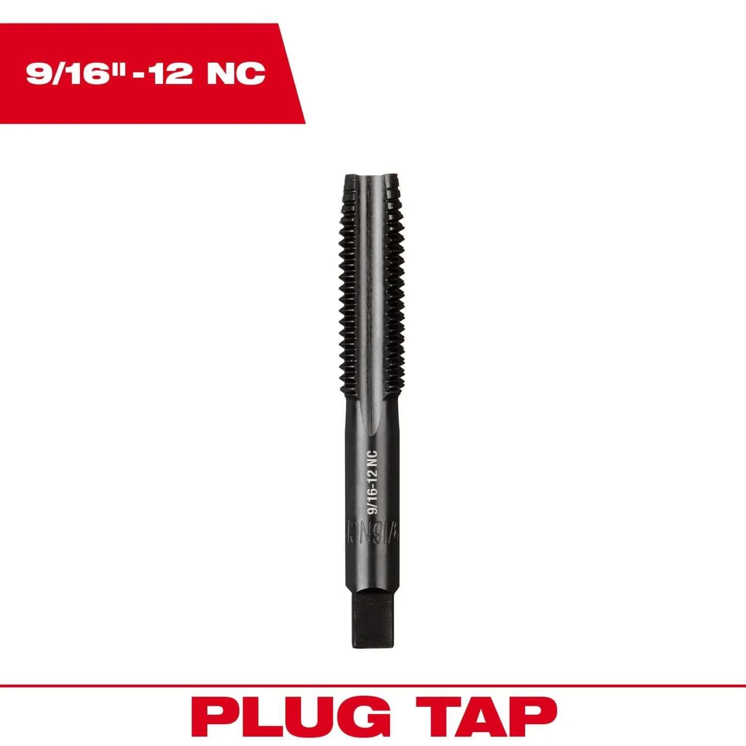 Milwaukee 49-57-5165 9/16"-12 NC Straight Flute Plug Tap - Image 3