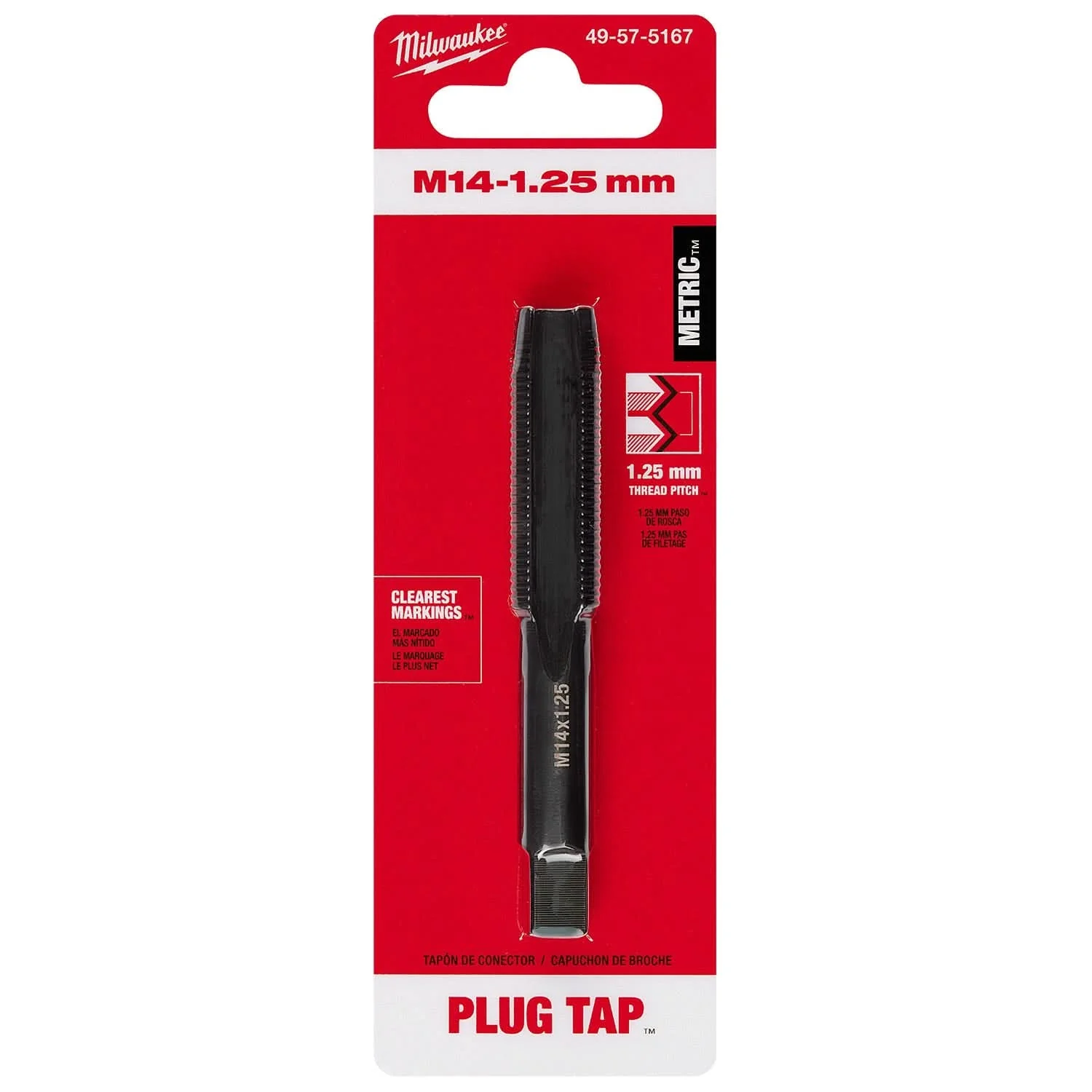 Milwaukee 49-57-5167 M14-1.25 mm Straight Flute Plug Tap - Image 2