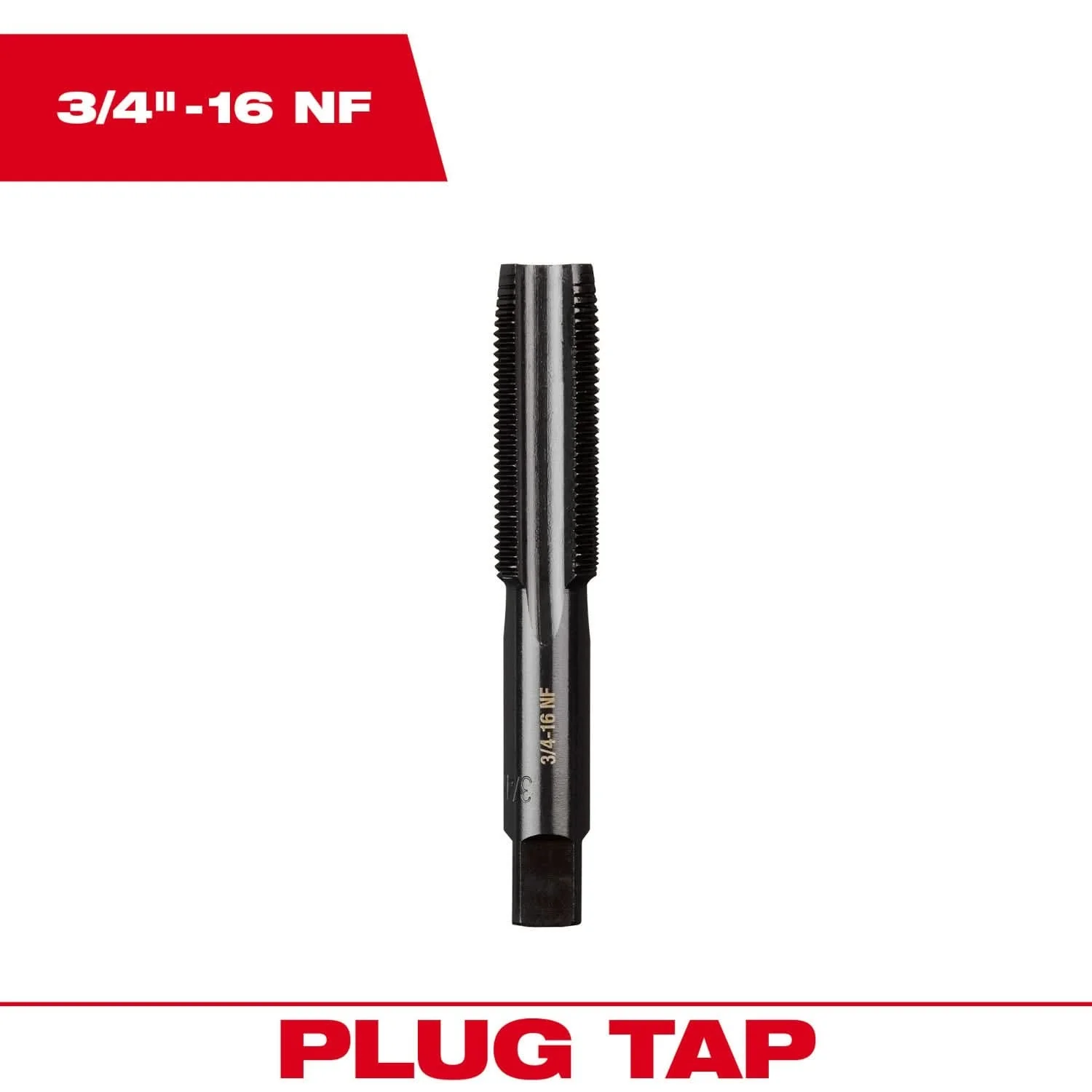 Milwaukee 49-57-5178 3/4"-16 NF Straight Flute Plug Tap - Image 3