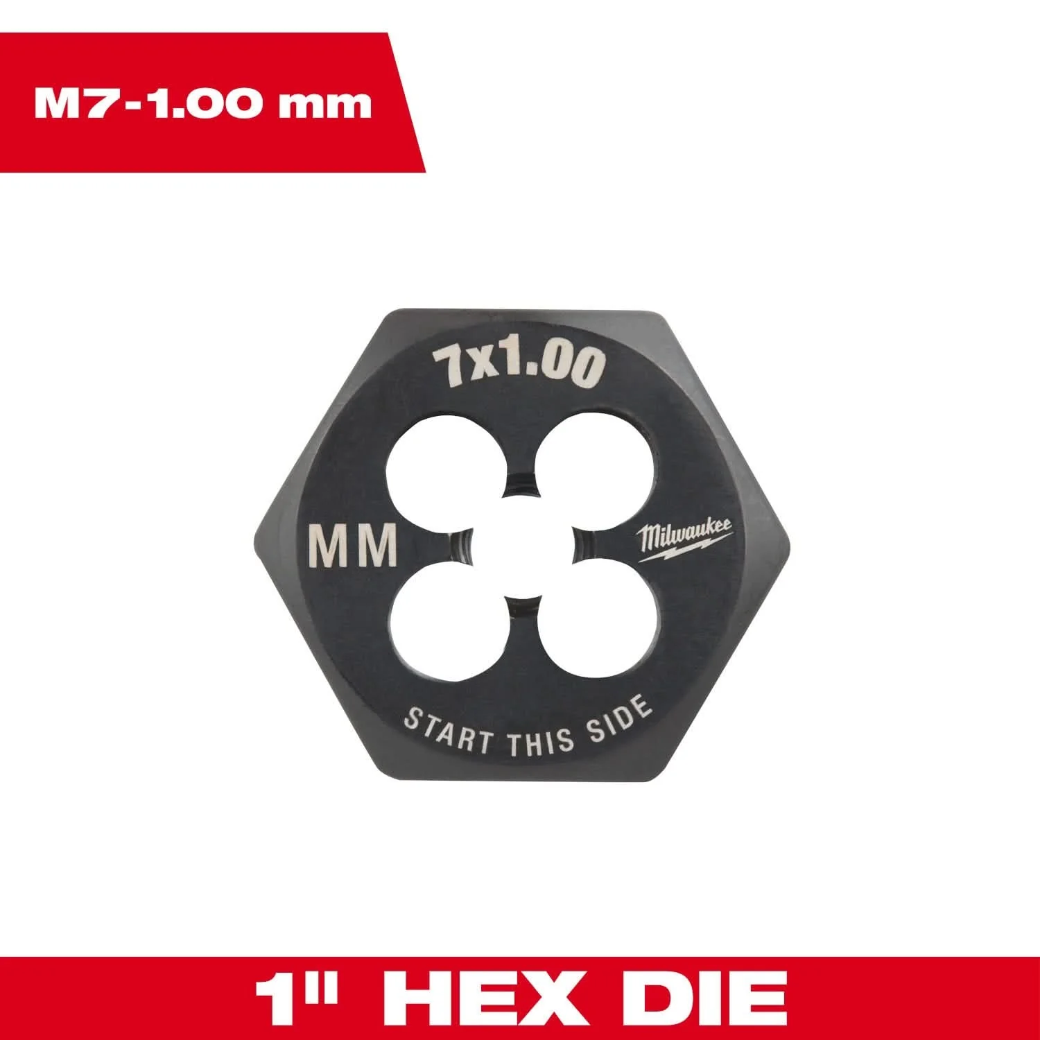 Milwaukee 49-57-5341 M7-1.00 mm 1-Inch Hex Threading Die - Image 3