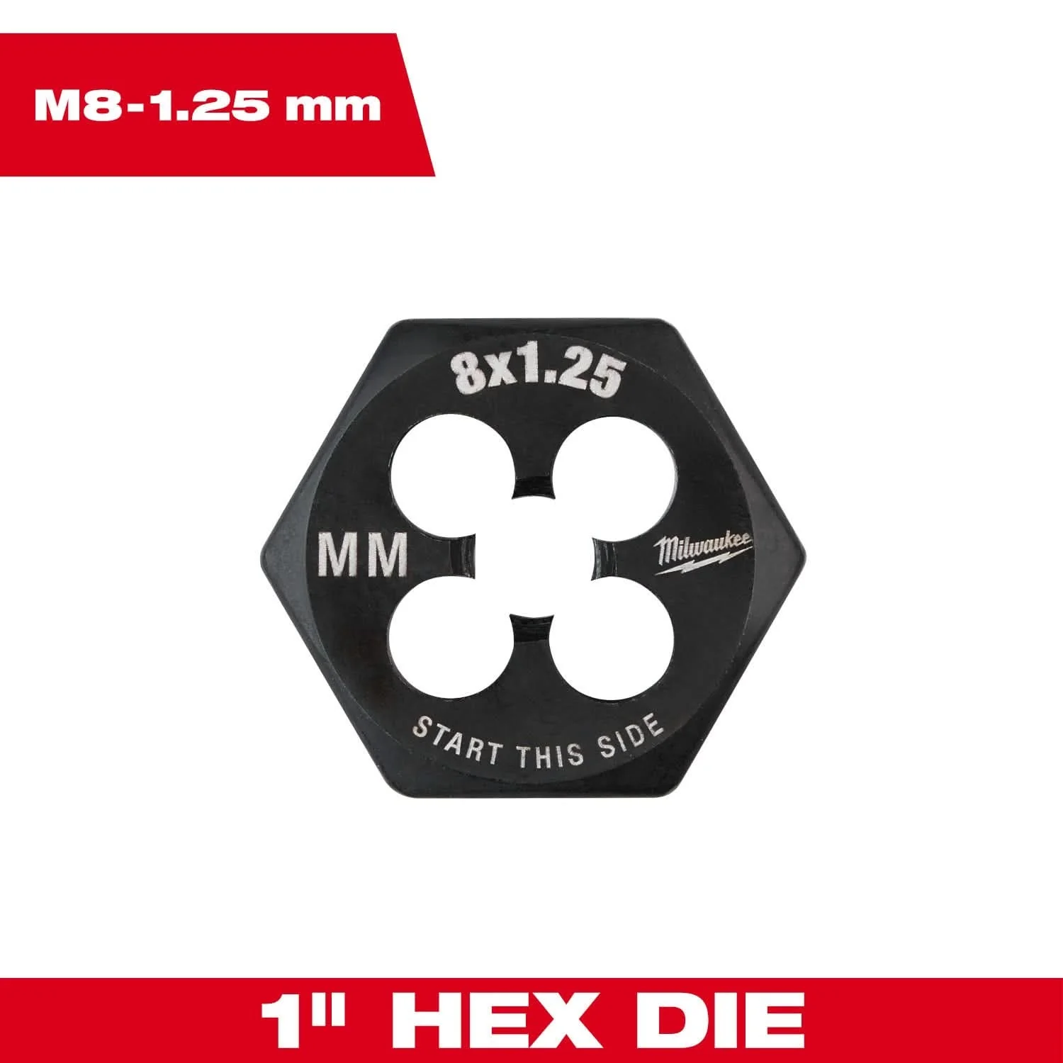 Milwaukee 49-57-5343 M8-1.25 mm 1-Inch Hex Threading Die - Image 3