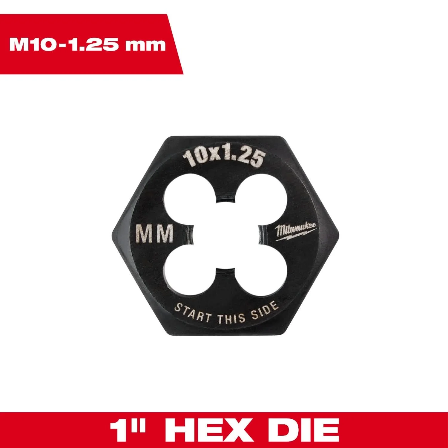 Milwaukee 49-57-5353 M10-1.25 mm 1-Inch Hex Threading Die - Image 3