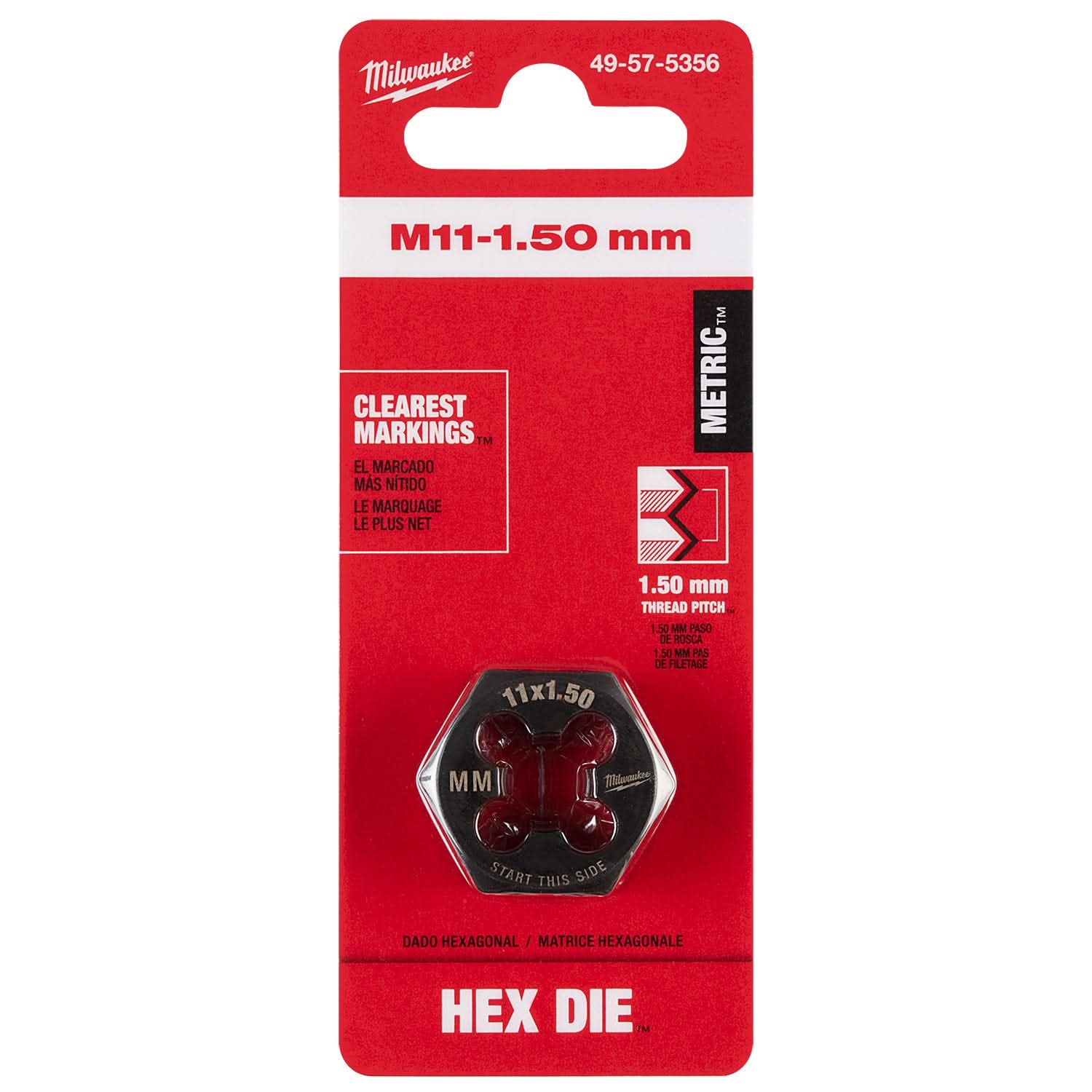 Milwaukee 49-57-5356 M11-1.50 mm 1-Inch Hex Threading Die - Image 2