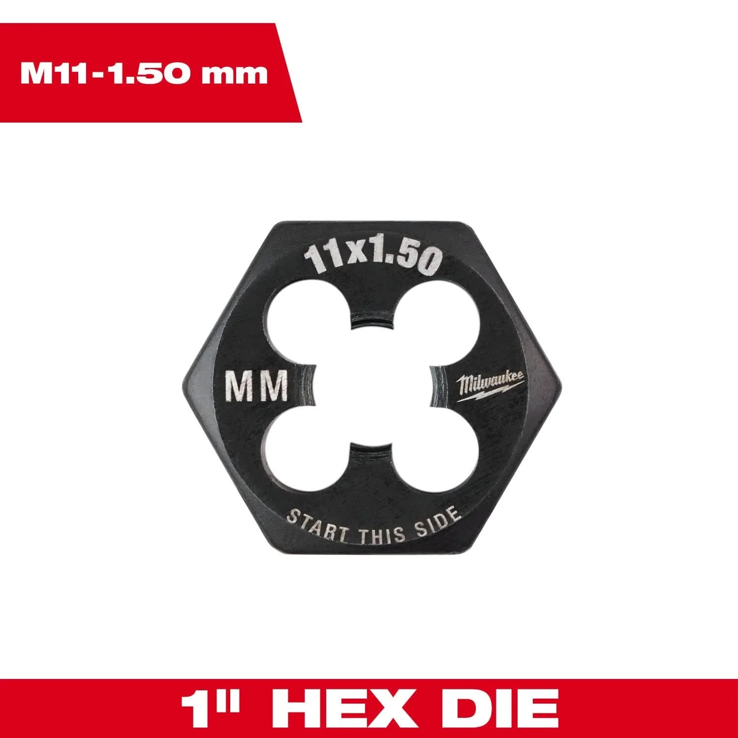 Milwaukee 49-57-5356 M11-1.50 mm 1-Inch Hex Threading Die - Image 3