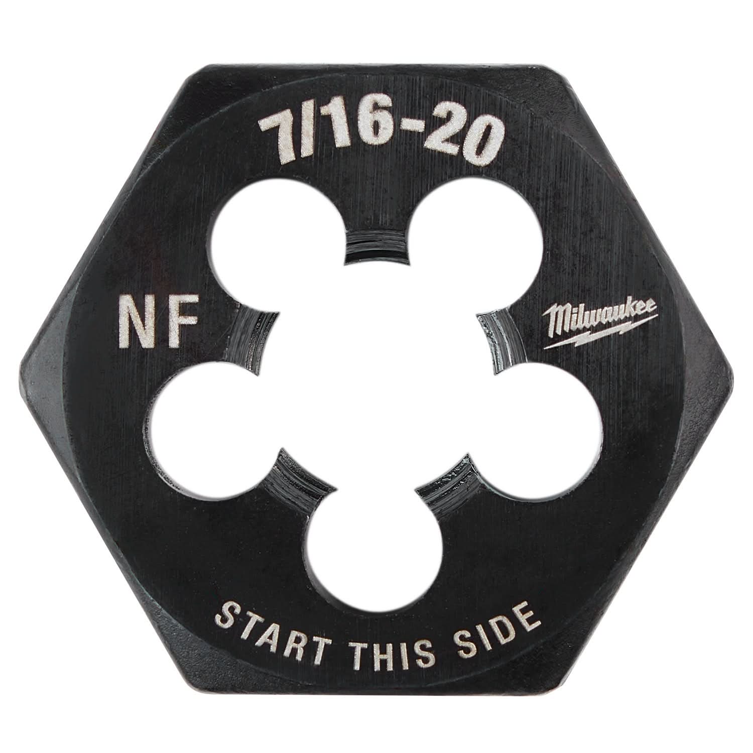 Milwaukee 49-57-5357 7/16"-20 NF 1-Inch Hex Threading Die - Image 1