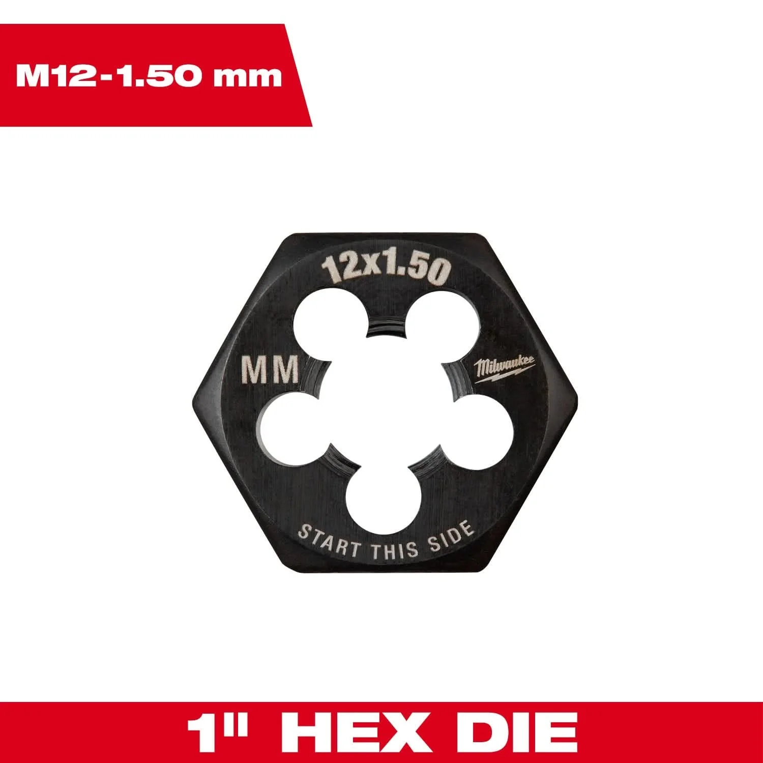Milwaukee 49-57-5359 M12-1.50 mm 1-Inch Hex Threading Die - Image 3