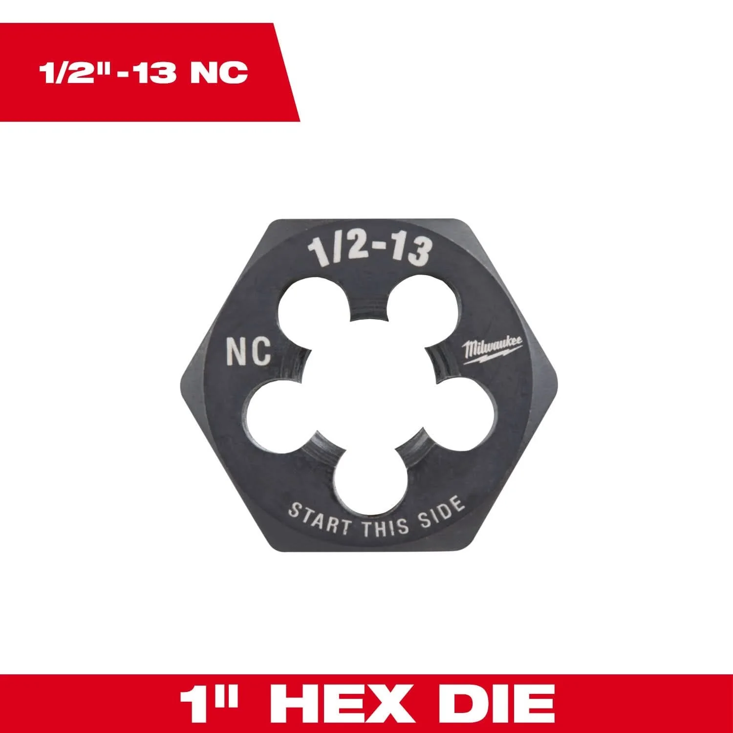 Milwaukee 49-57-5360 1/2"-13 NC 1-Inch Hex Threading Die - Image 3