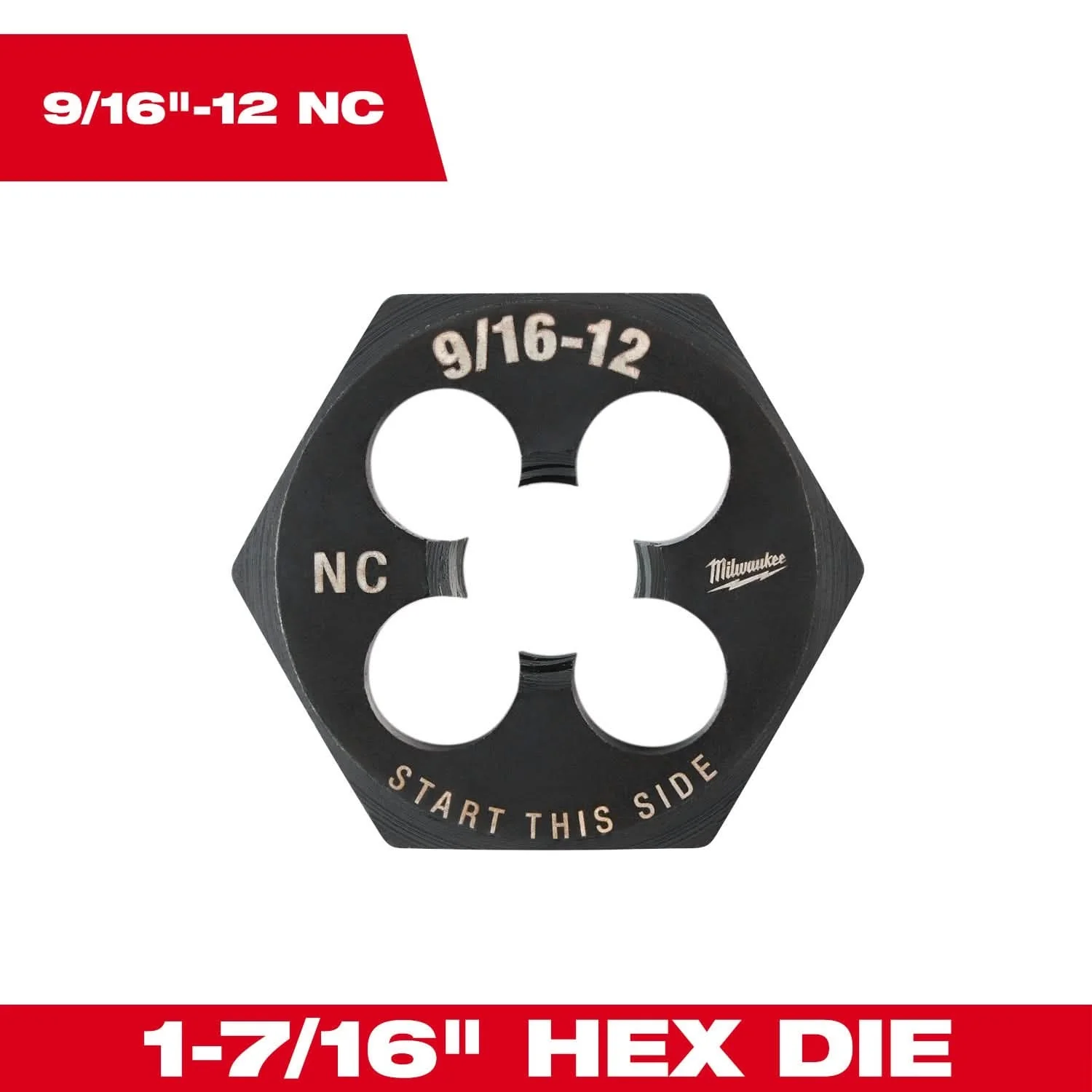 Milwaukee 49-57-5365 9/16"-12 NC 1-7/16" Hex Threading Die - Image 3