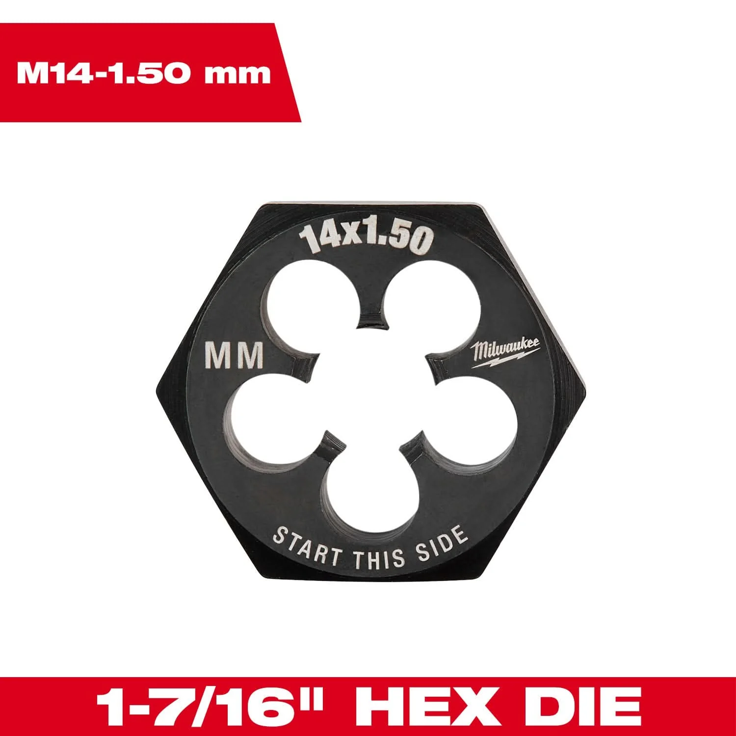 Milwaukee 49-57-5366 M14-1.50 mm 1-7/16" Hex Threading Die - Image 3