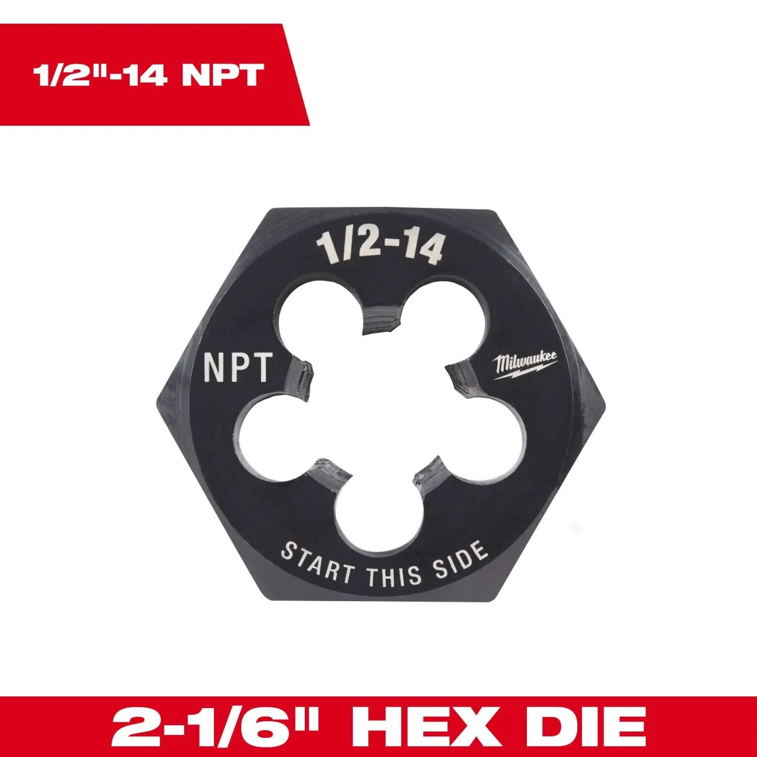 Milwaukee 49-57-5393 1/2"-14 NPT 2-1/6" Hex Threading Die - Image 3