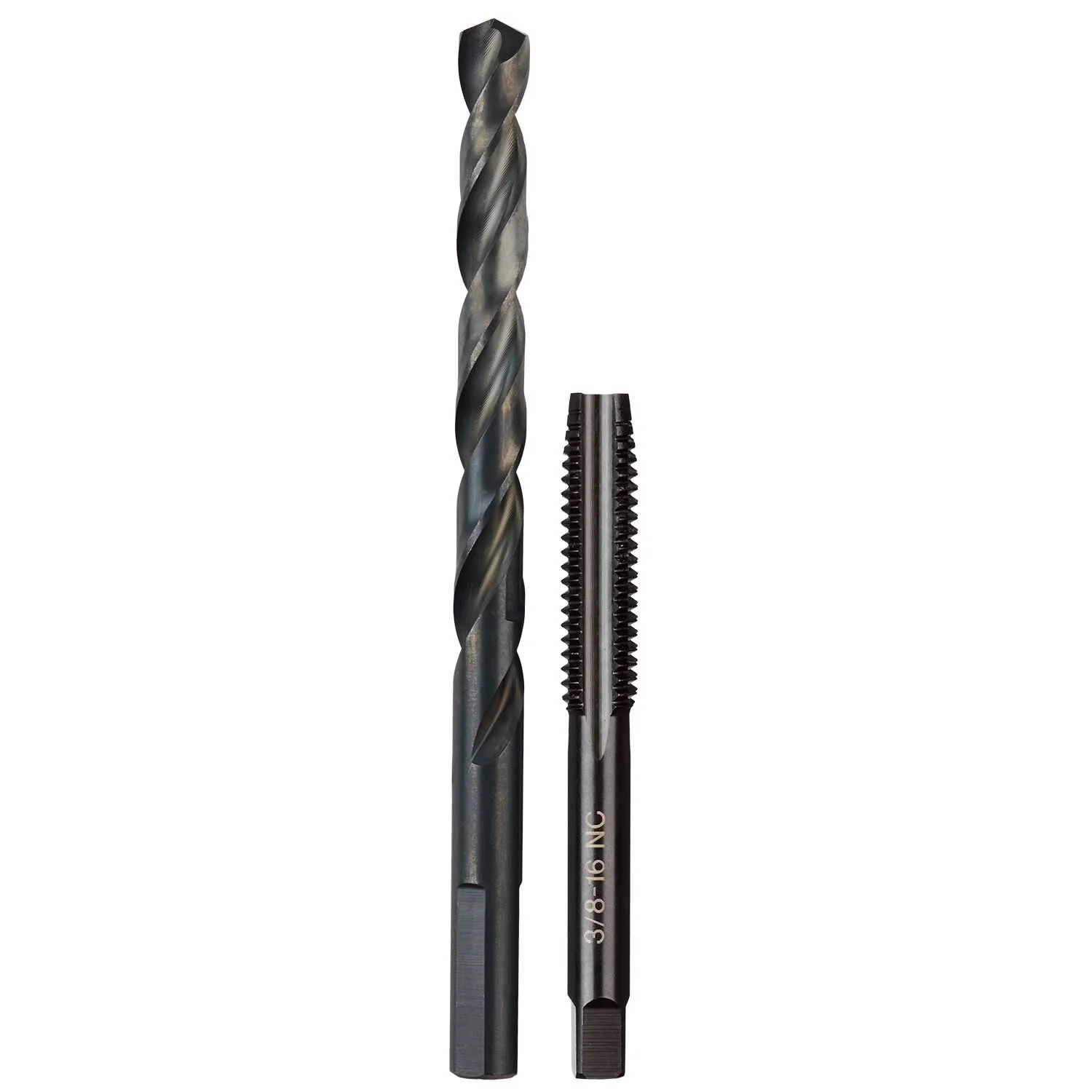 Milwaukee 49-57-5548 3/8"-16 NC Straight Flute Plug Tap & 5/16" Drill Bit - Image 1