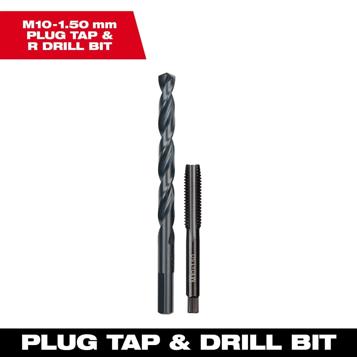 Milwaukee 49-57-5554 M10-1.50 mm Straight Flute Plug Tap & R Drill Bit - Image 3