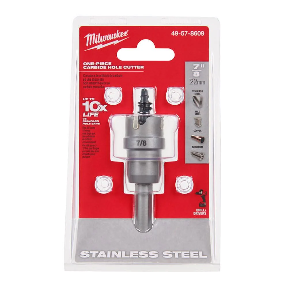 Milwaukee 49-57-8609 7/8-Inch One-piece Carbide Hole Cutter - Image 2