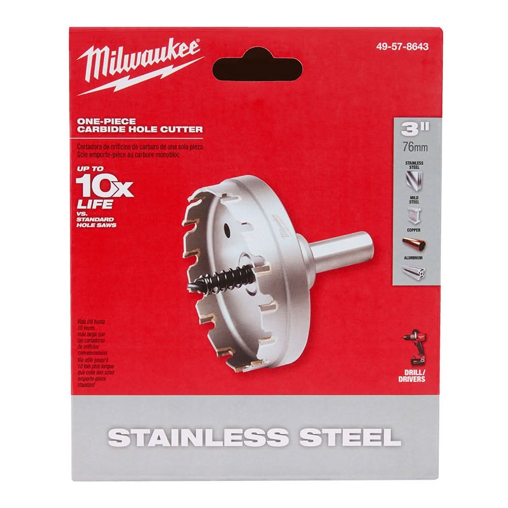 Milwaukee 49-57-8643 3-Inch One-piece Carbide Hole Cutter - Image 2