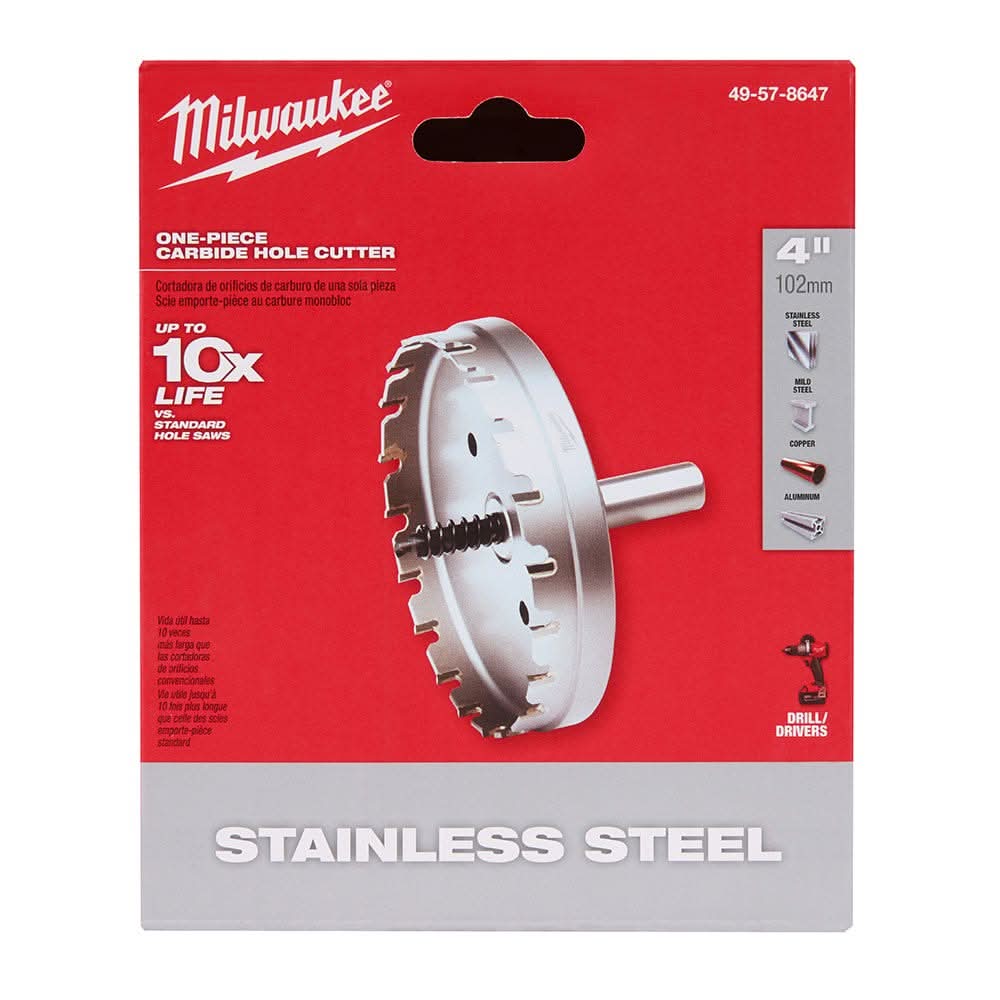 Milwaukee 49-57-8647 4-Inch One-piece Carbide Hole Cutter - Image 2