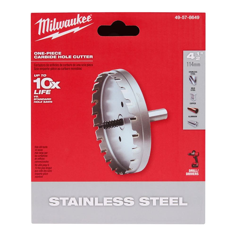 Milwaukee 49-57-8649 4-1/2-Inch One-piece Carbide Hole Cutter - Image 2