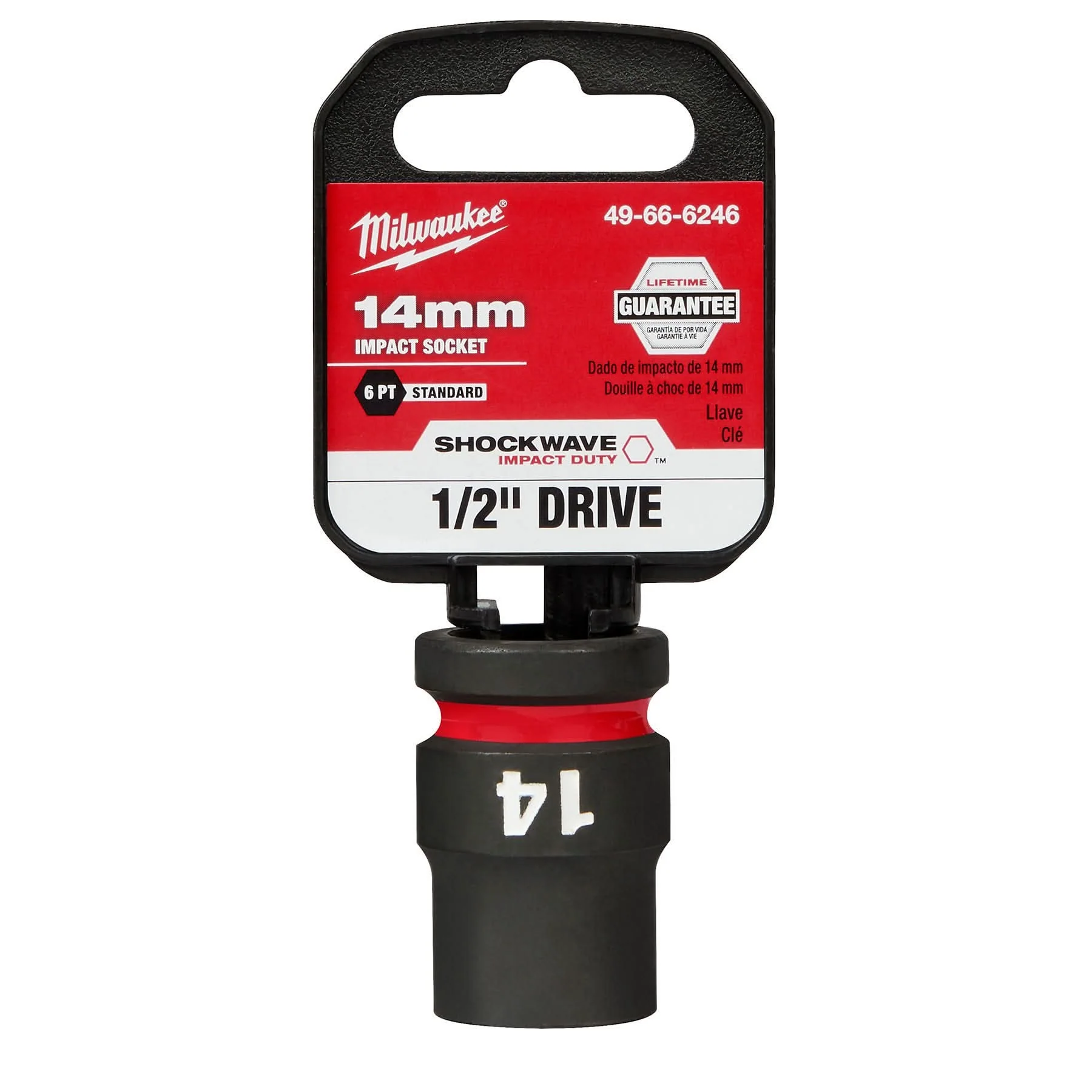 Milwaukee 49-66-6246 SHOCKWAVE Impact Duty 1/2-Inch Drive 14MM Standard 6 Point Socket - Image 2