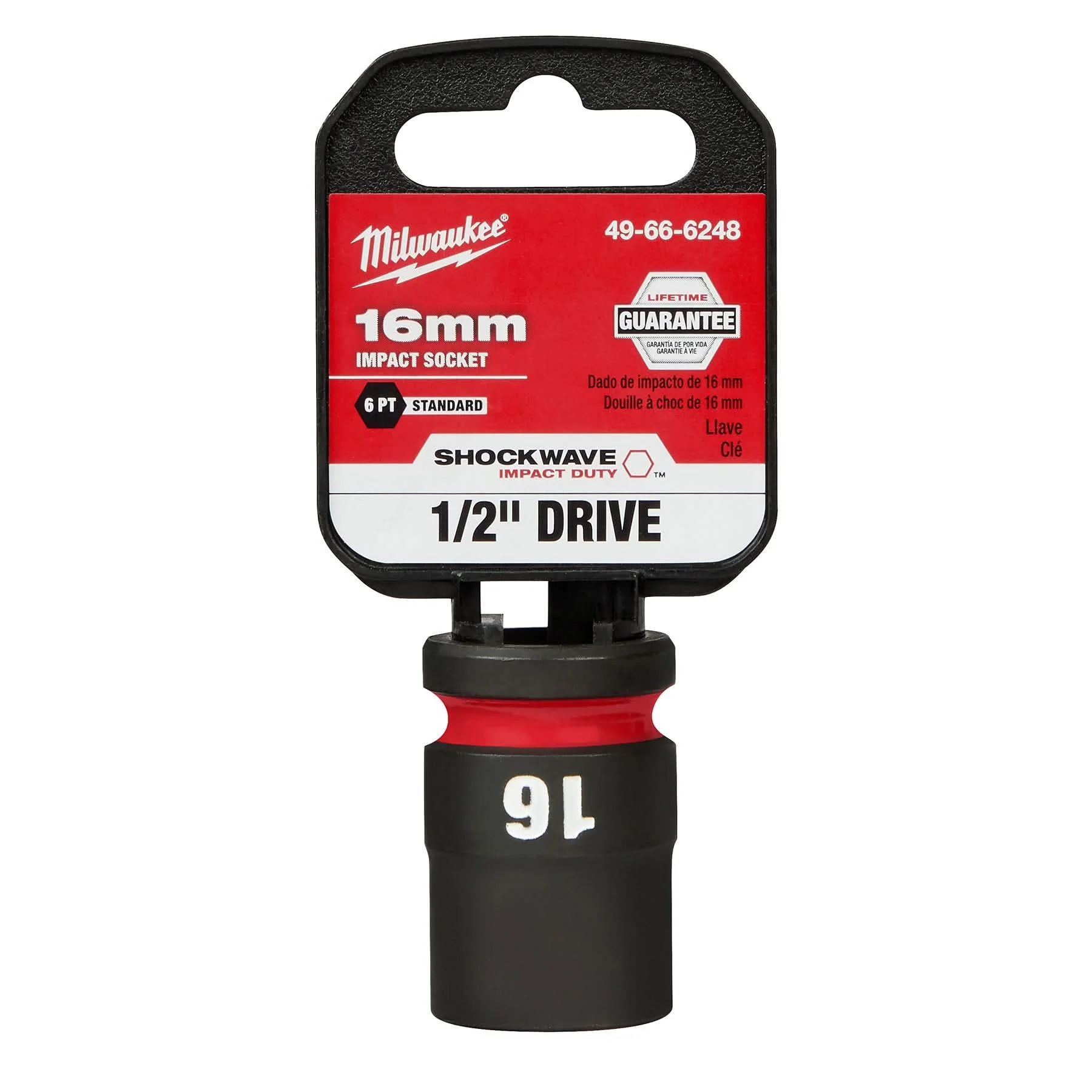 Milwaukee 49-66-6248 SHOCKWAVE Impact Duty 1/2-Inch Drive 16MM Standard 6 Point Socket - Image 2