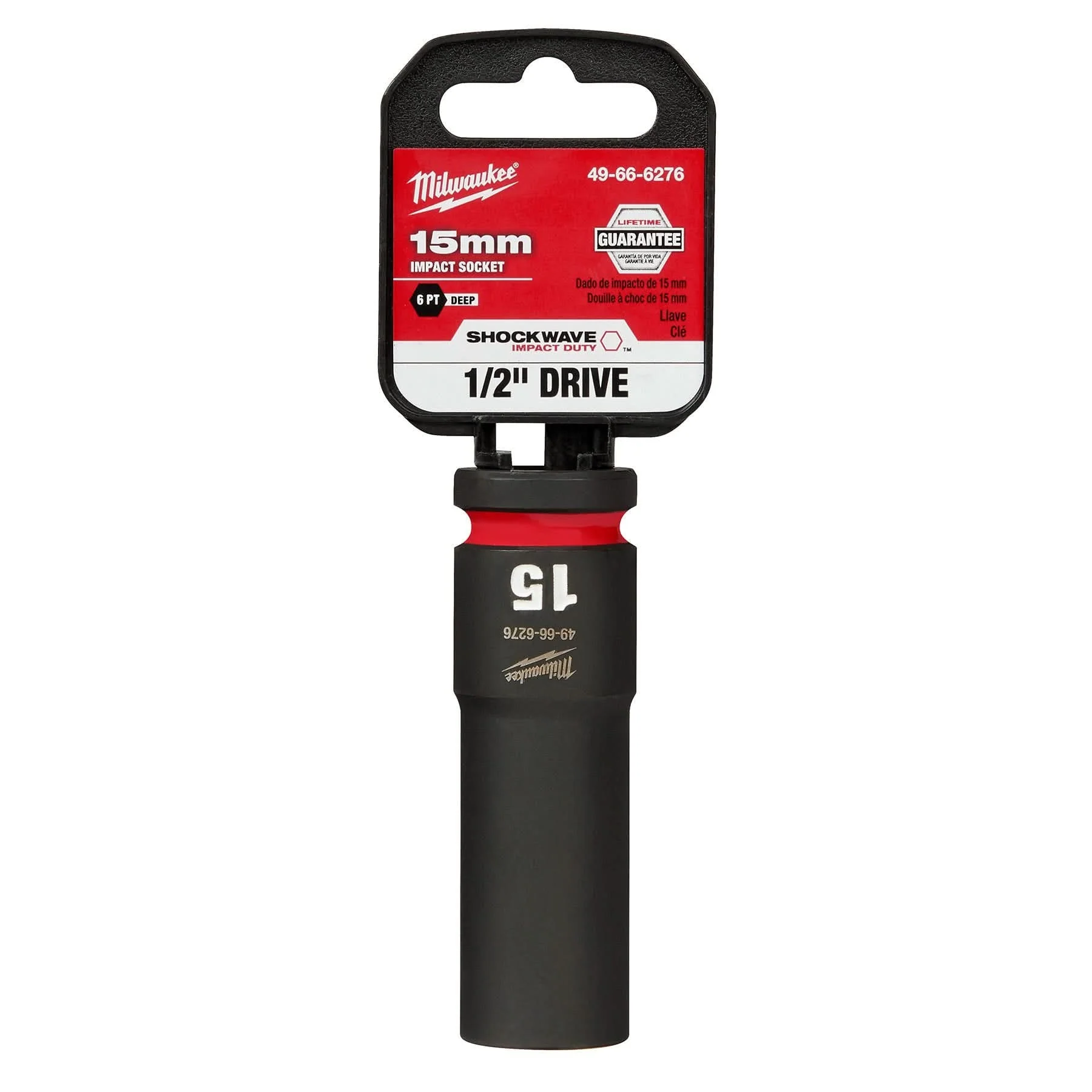 Milwaukee 49-66-6276 SHOCKWAVE Impact Duty 1/2-Inch Drive 15MM Deep 6 Point Socket - Image 2