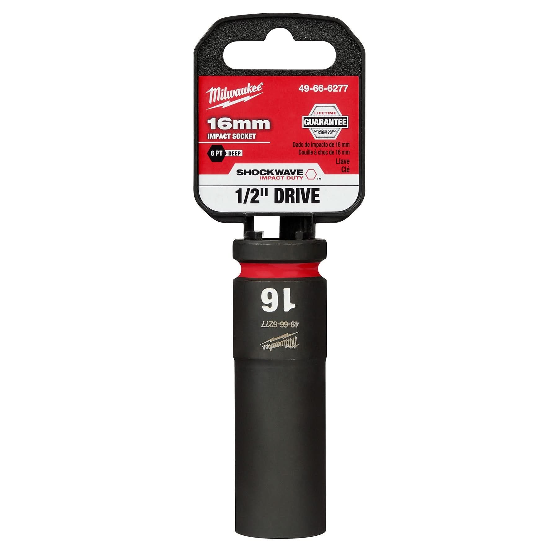 Milwaukee 49-66-6277 SHOCKWAVE Impact Duty 1/2-Inch Drive 16MM Deep 6 Point Socket - Image 2