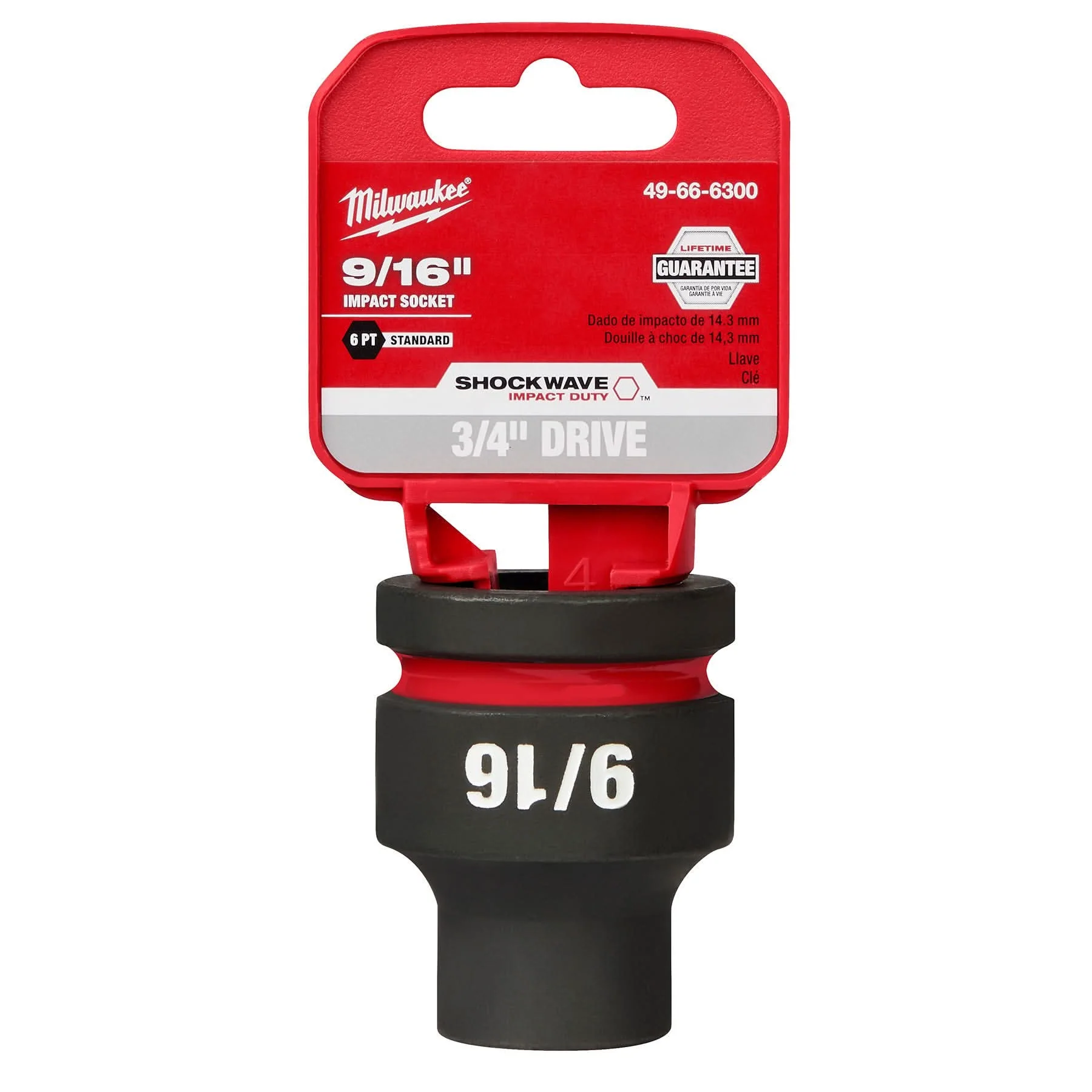 Milwaukee 49-66-6300 SHOCKWAVE Impact Duty 3/4-Inch Drive 9/16-Inch Standard 6 Point Socket - Image 2
