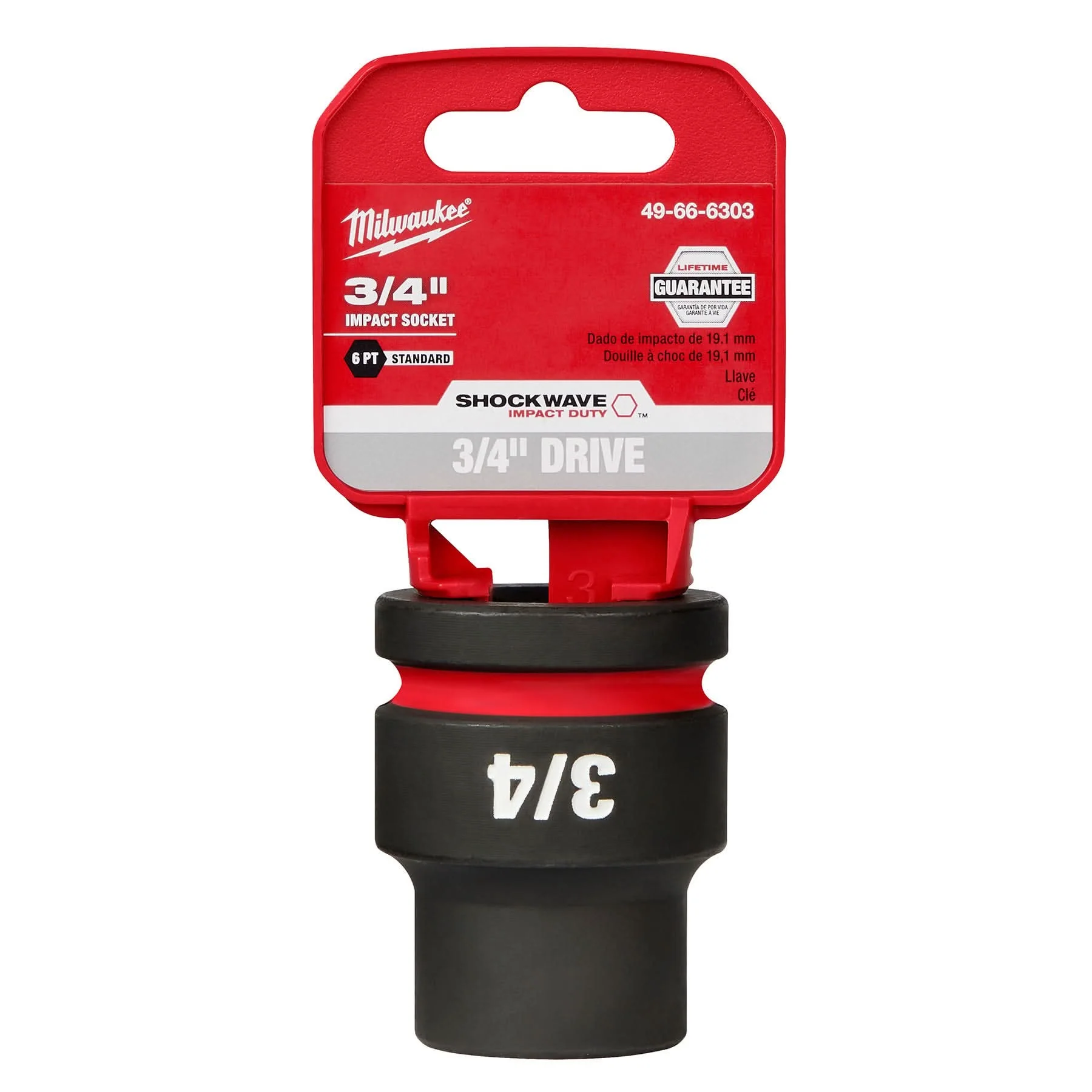 Milwaukee 49-66-6303 SHOCKWAVE Impact Duty 3/4-Inch Drive 3/4-Inch Standard 6 Point Socket - Image 2