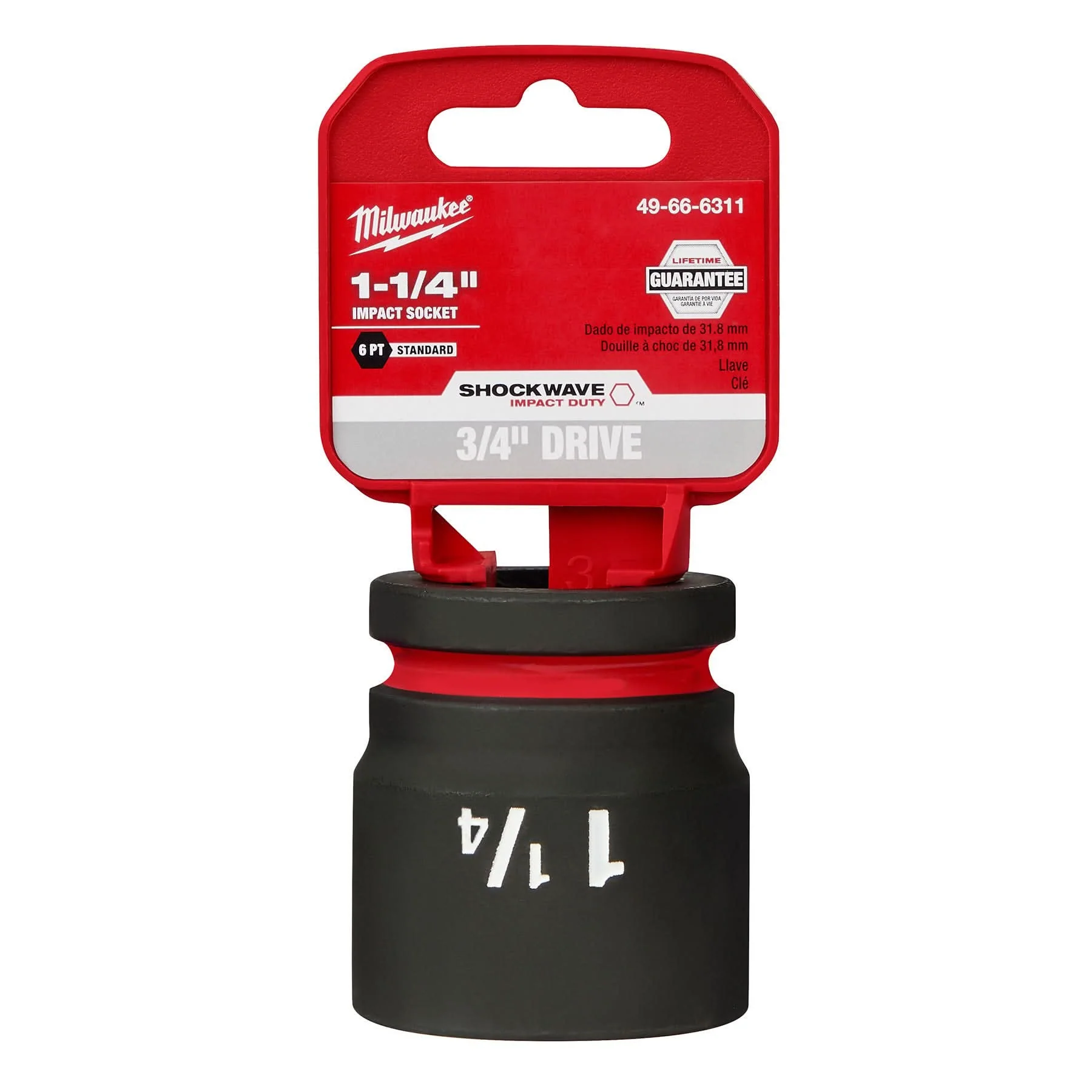 Milwaukee 49-66-6311 SHOCKWAVE Impact Duty 3/4-Inch Drive 1-1/4-Inch Standard 6 Point Socket - Image 2