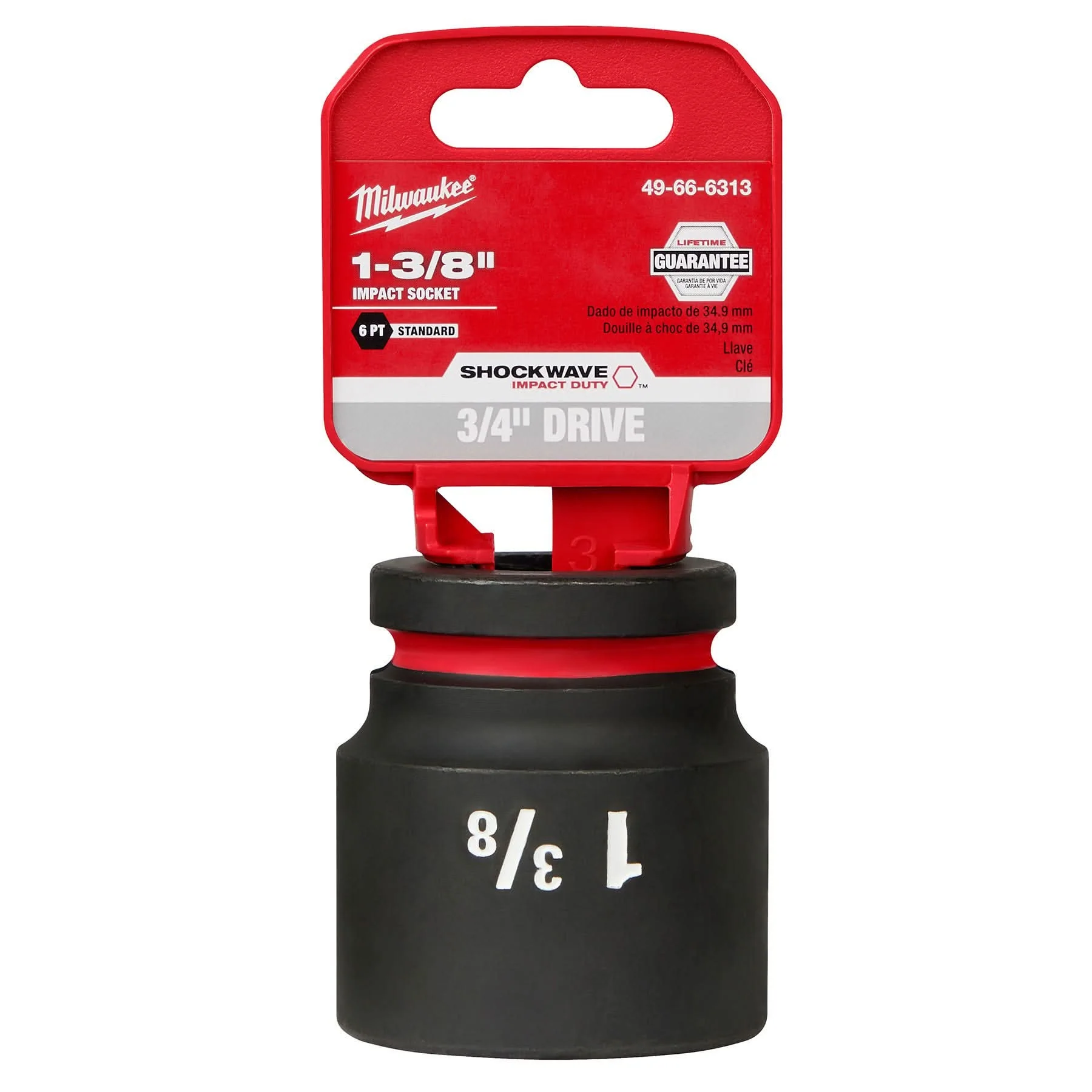 Milwaukee 49-66-6313 SHOCKWAVE Impact Duty 3/4-Inch Drive 1-3/8-Inch Standard 6 Point Socket - Image 2