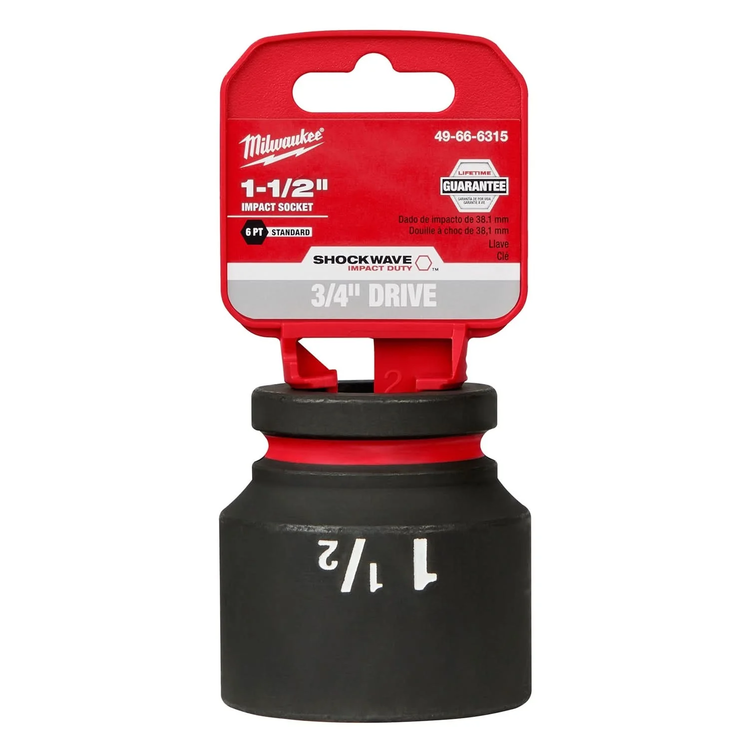 Milwaukee 49-66-6315 SHOCKWAVE Impact Duty 3/4-Inch Drive 1-1/2-Inch Standard 6 Point Socket - Image 1