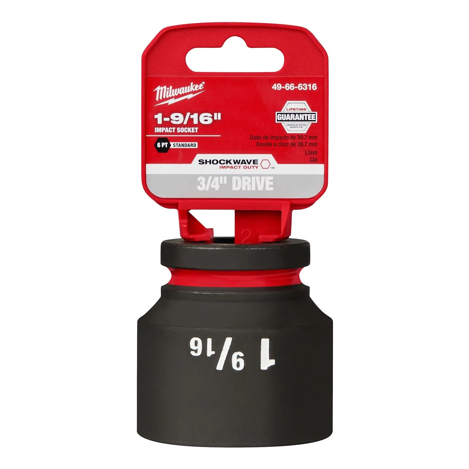 Milwaukee 49-66-6316 SHOCKWAVE Impact Duty 3/4-Inch Drive 1-9/16-Inch Standard 6 Point Socket - Image 2