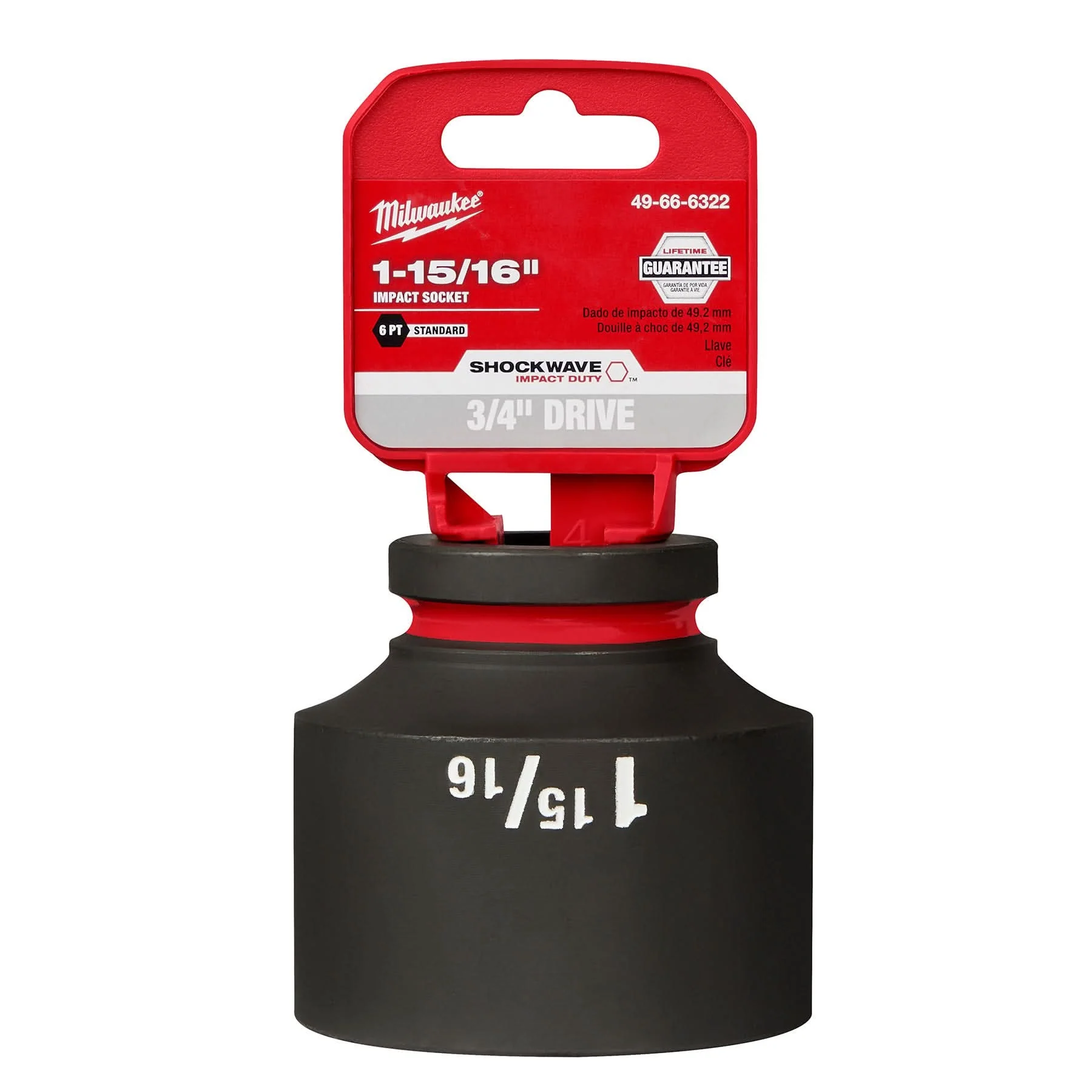 Milwaukee 49-66-6322 SHOCKWAVE Impact Duty 3/4-Inch Drive 1-15/16-Inch Standard 6 Point Socket - Image 2