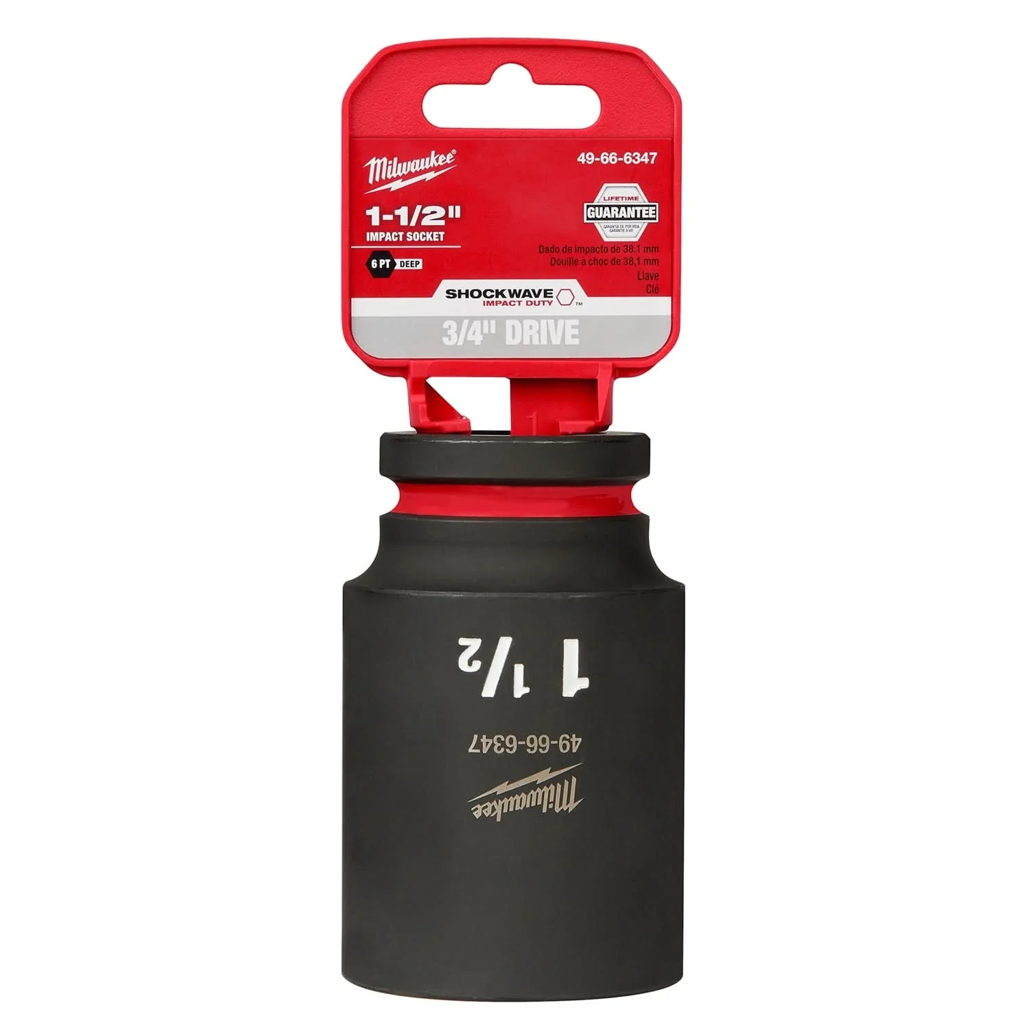 Milwaukee 49-66-6347 SHOCKWAVE Impact Duty 3/4-Inch Drive 1-1/2-Inch Deep 6 Point Socket - Image 1