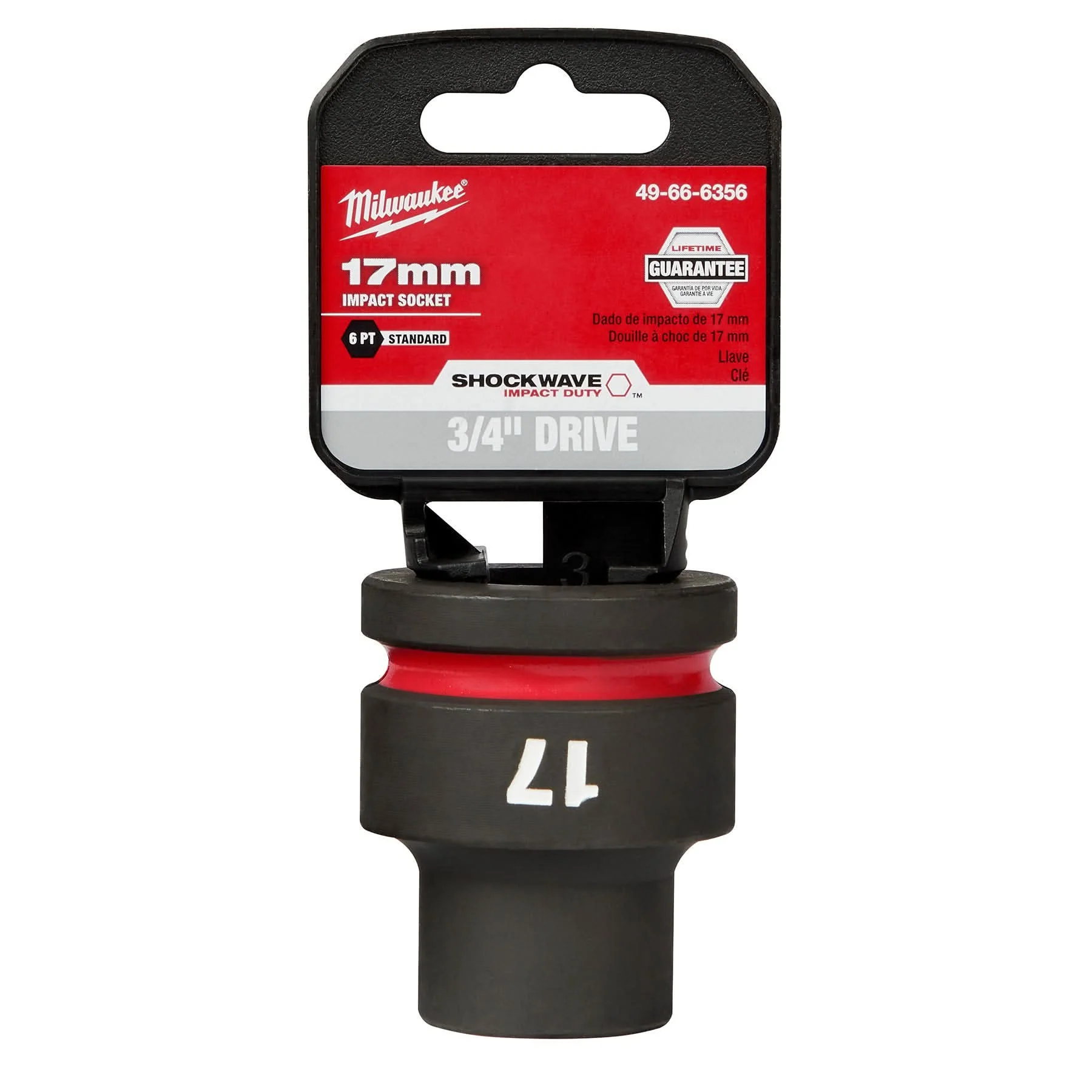 Milwaukee 49-66-6356 SHOCKWAVE Impact Duty 3/4-Inch Drive 17MM Standard 6 Point Socket - Image 2