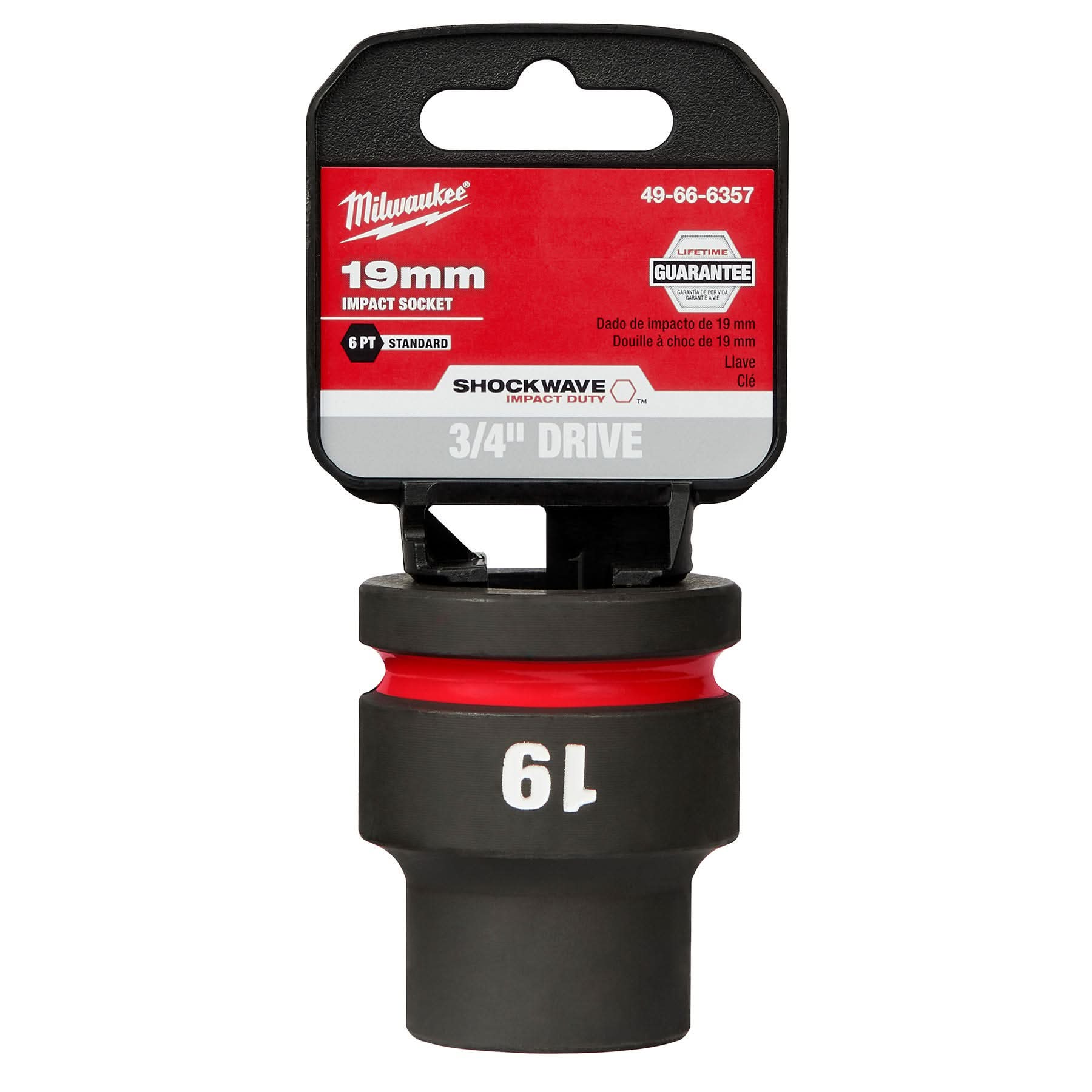 Milwaukee 49-66-6357 SHOCKWAVE Impact Duty 3/4-Inch Drive 19MM Standard 6 Point Socket - Image 2
