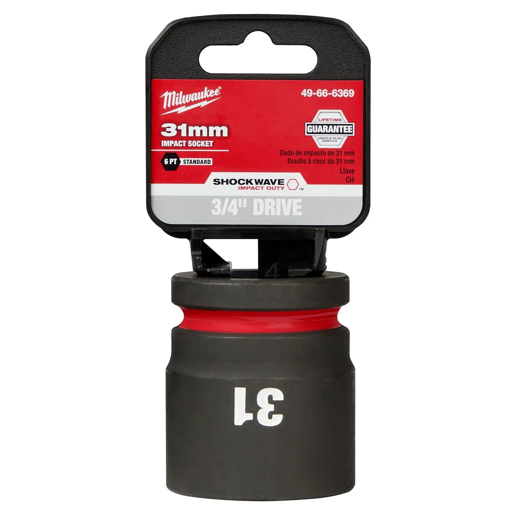 Milwaukee 49-66-6369 SHOCKWAVE Impact Duty 3/4-Inch Drive 31MM Standard 6 Point Socket - Image 2