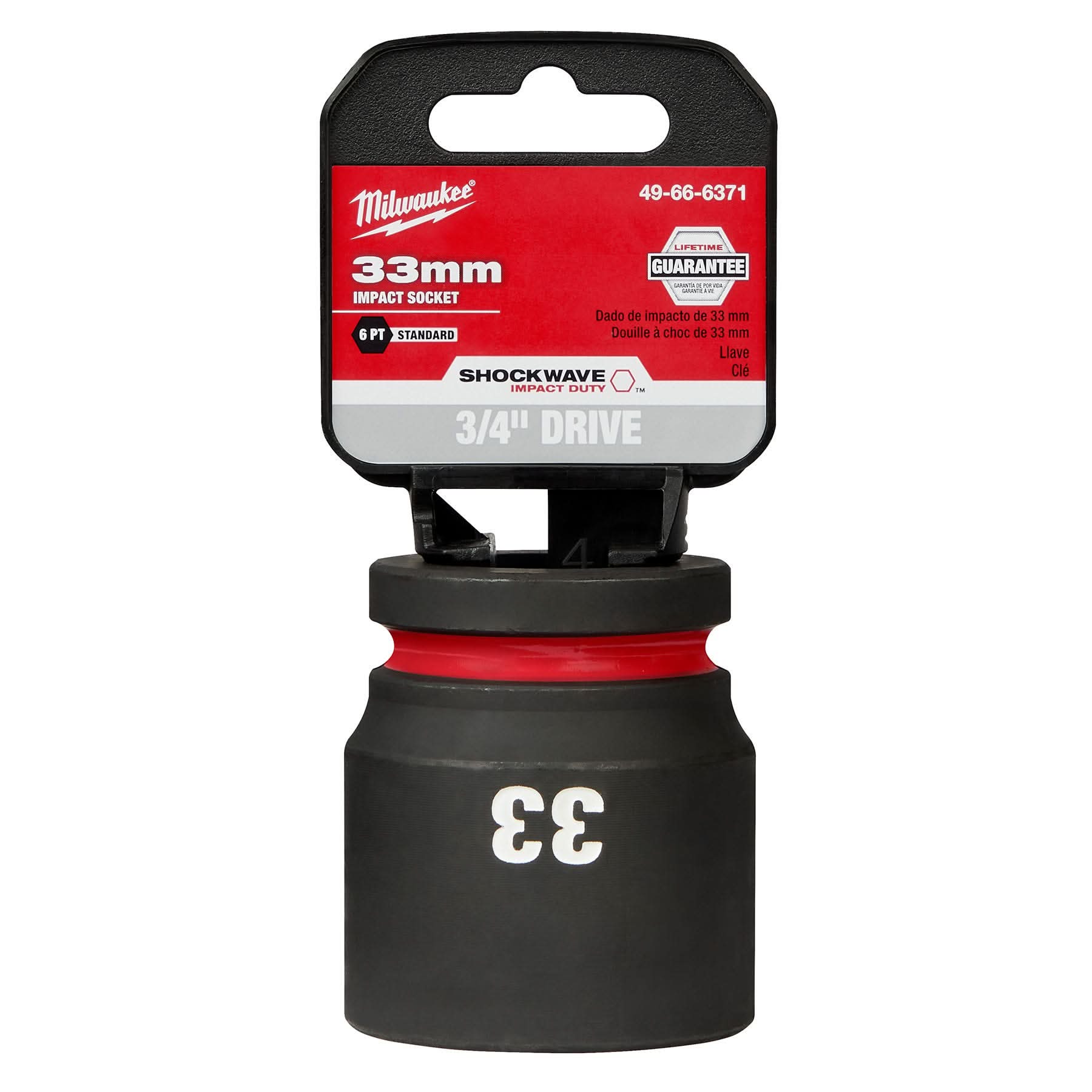 Milwaukee 49-66-6371 SHOCKWAVE Impact Duty 3/4-Inch Drive 33MM Standard 6 Point Socket - Image 2