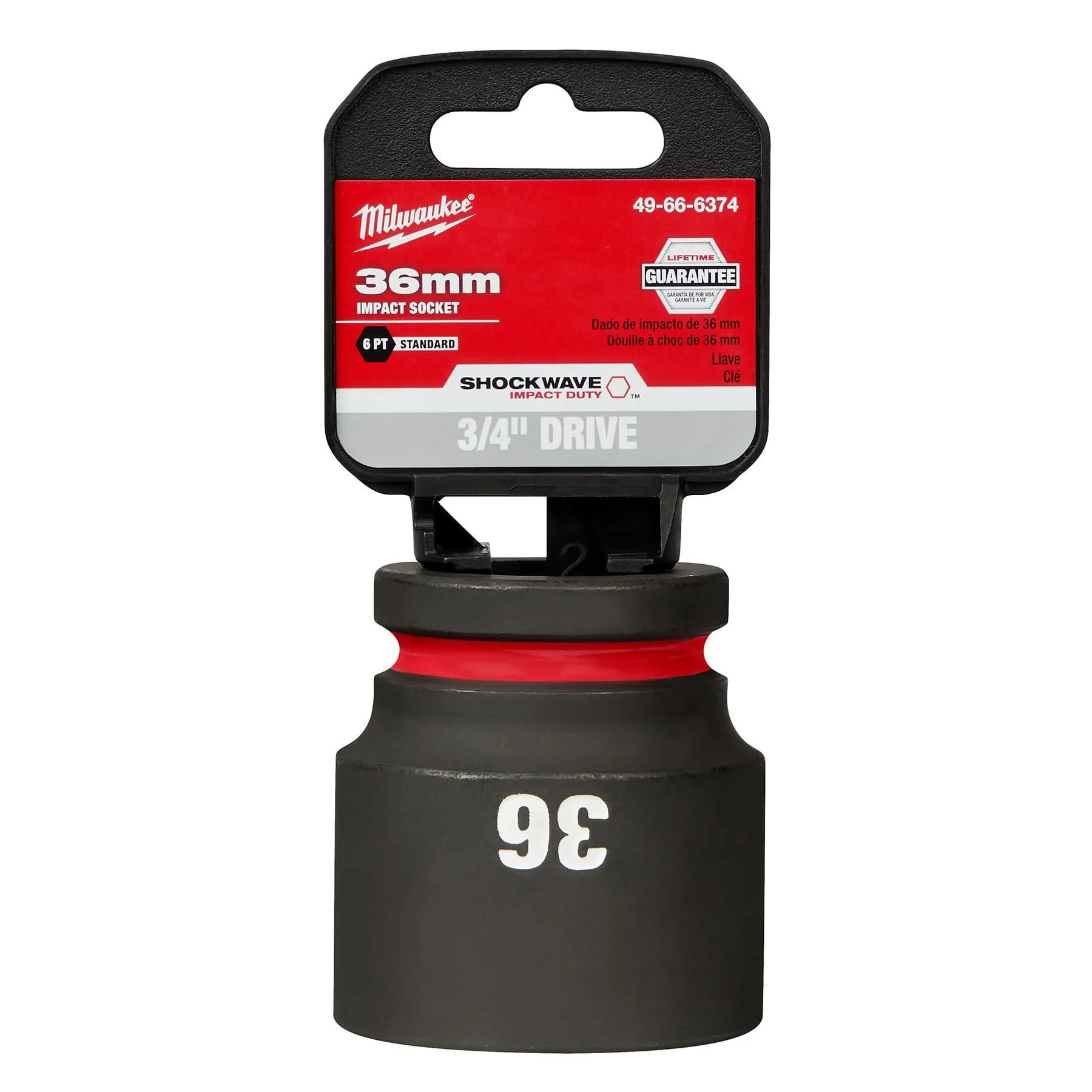 Milwaukee 49-66-6374 SHOCKWAVE Impact Duty 3/4-Inch Drive 36MM Standard 6 Point Socket - Image 2