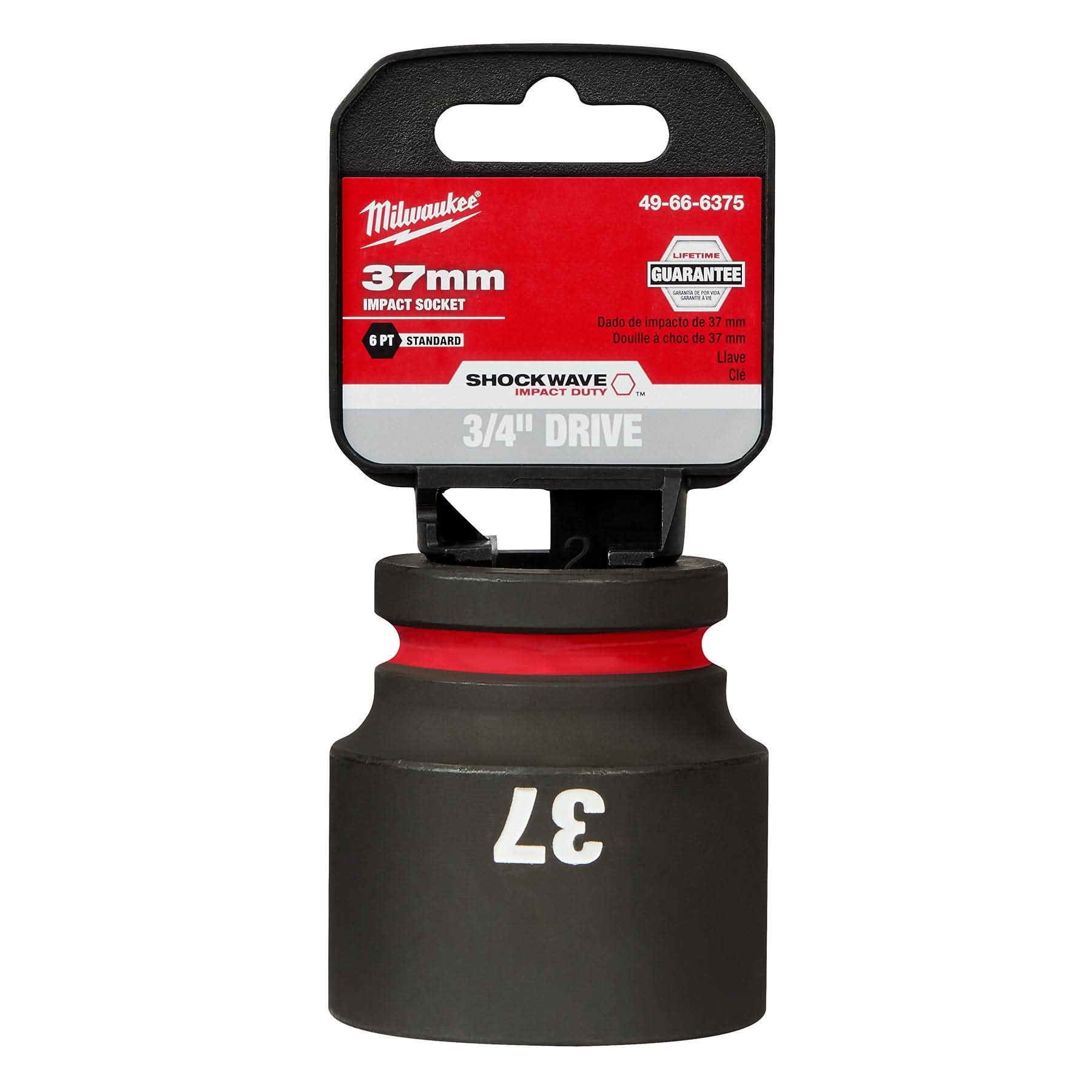 Milwaukee 49-66-6375 SHOCKWAVE Impact Duty 3/4-Inch Drive 37MM Standard 6 Point Socket - Image 2