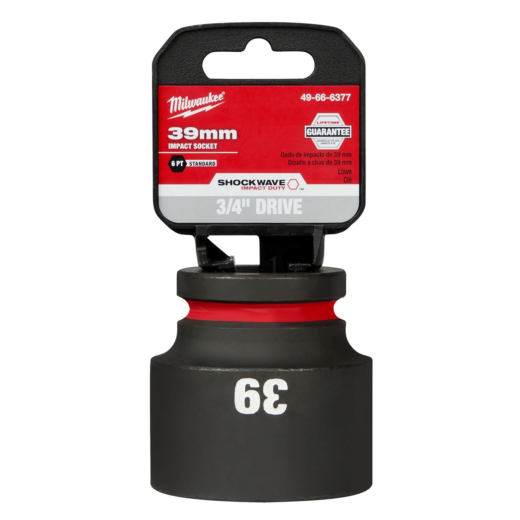 Milwaukee 49-66-6377 SHOCKWAVE Impact Duty 3/4-Inch Drive 39MM Standard 6 Point Socket - Image 2