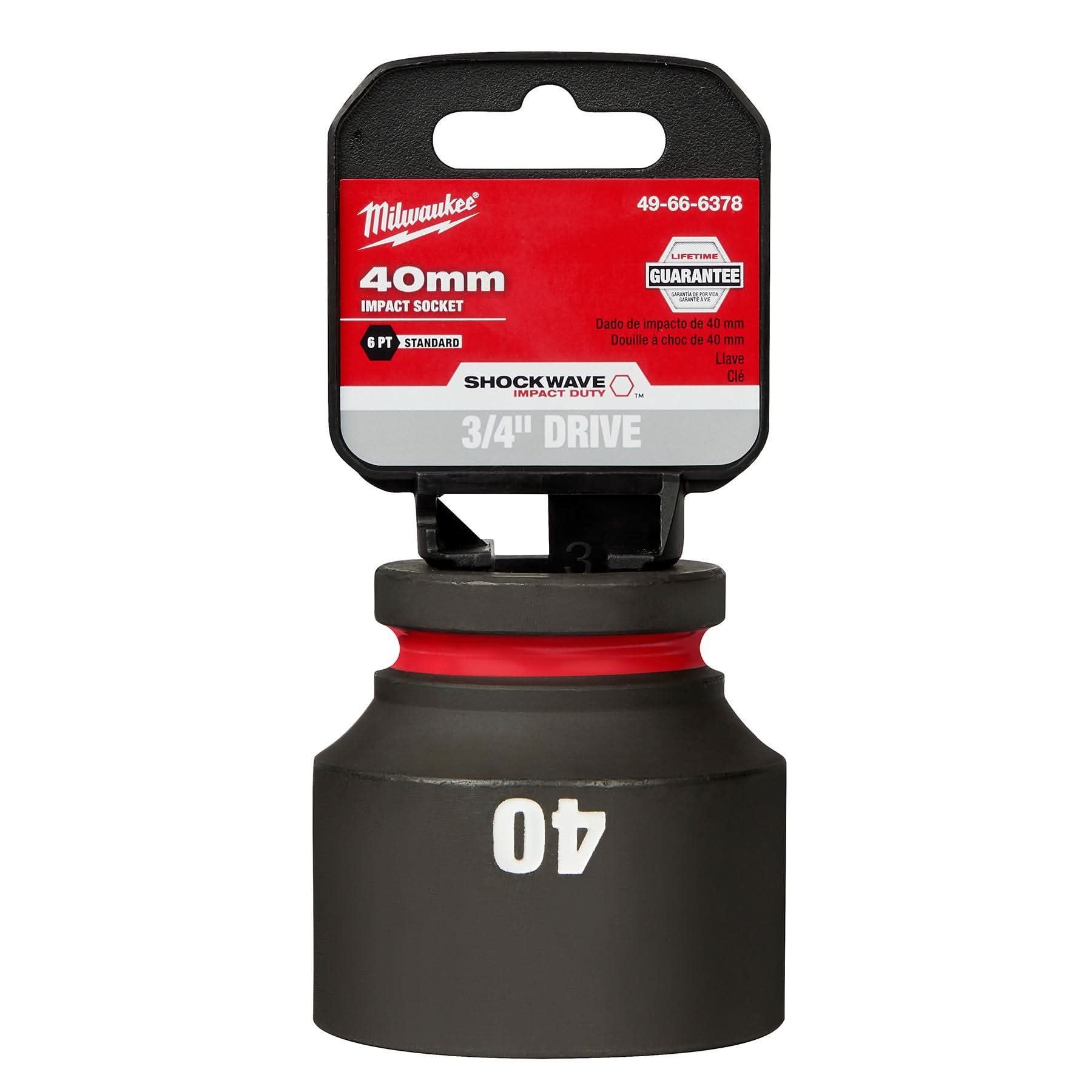 Milwaukee 49-66-6378 SHOCKWAVE Impact Duty 3/4-Inch Drive 40MM Standard 6 Point Socket - Image 2