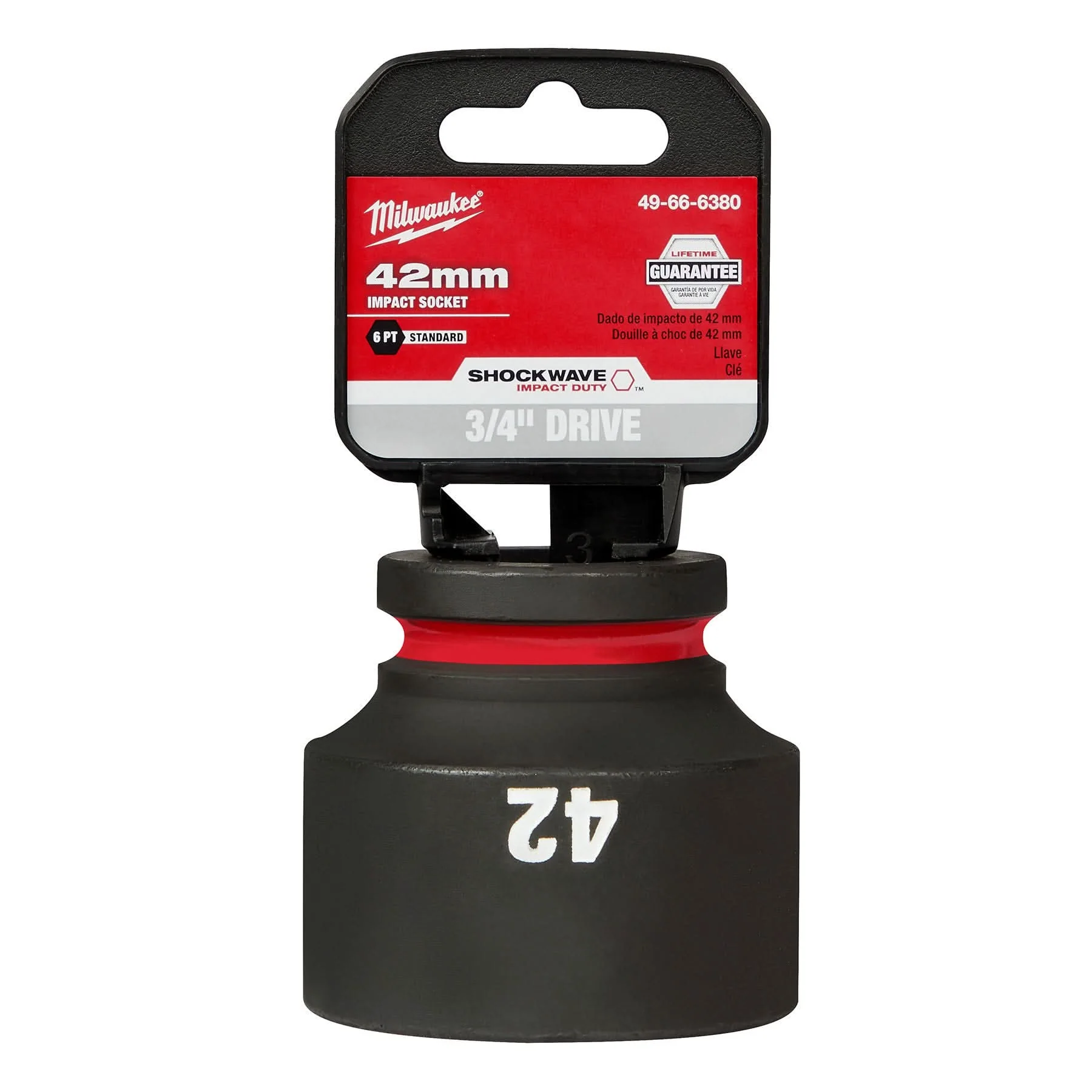 Milwaukee 49-66-6380 SHOCKWAVE Impact Duty 3/4-Inch Drive 42MM Standard 6 Point Socket - Image 2