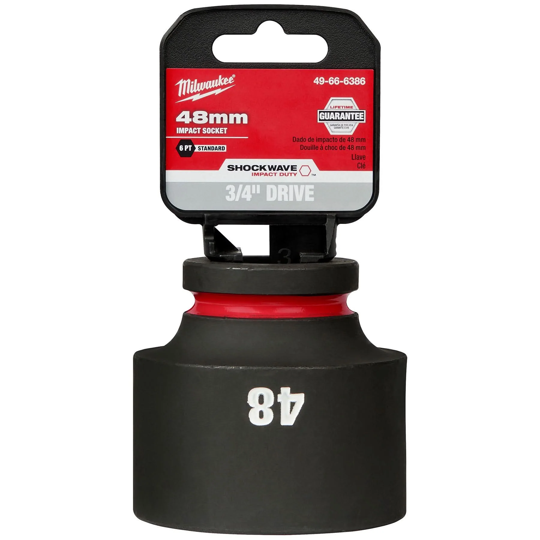 Milwaukee 49-66-6386 SHOCKWAVE Impact Duty 3/4-Inch Drive 48MM Standard 6 Point Socket - Image 2