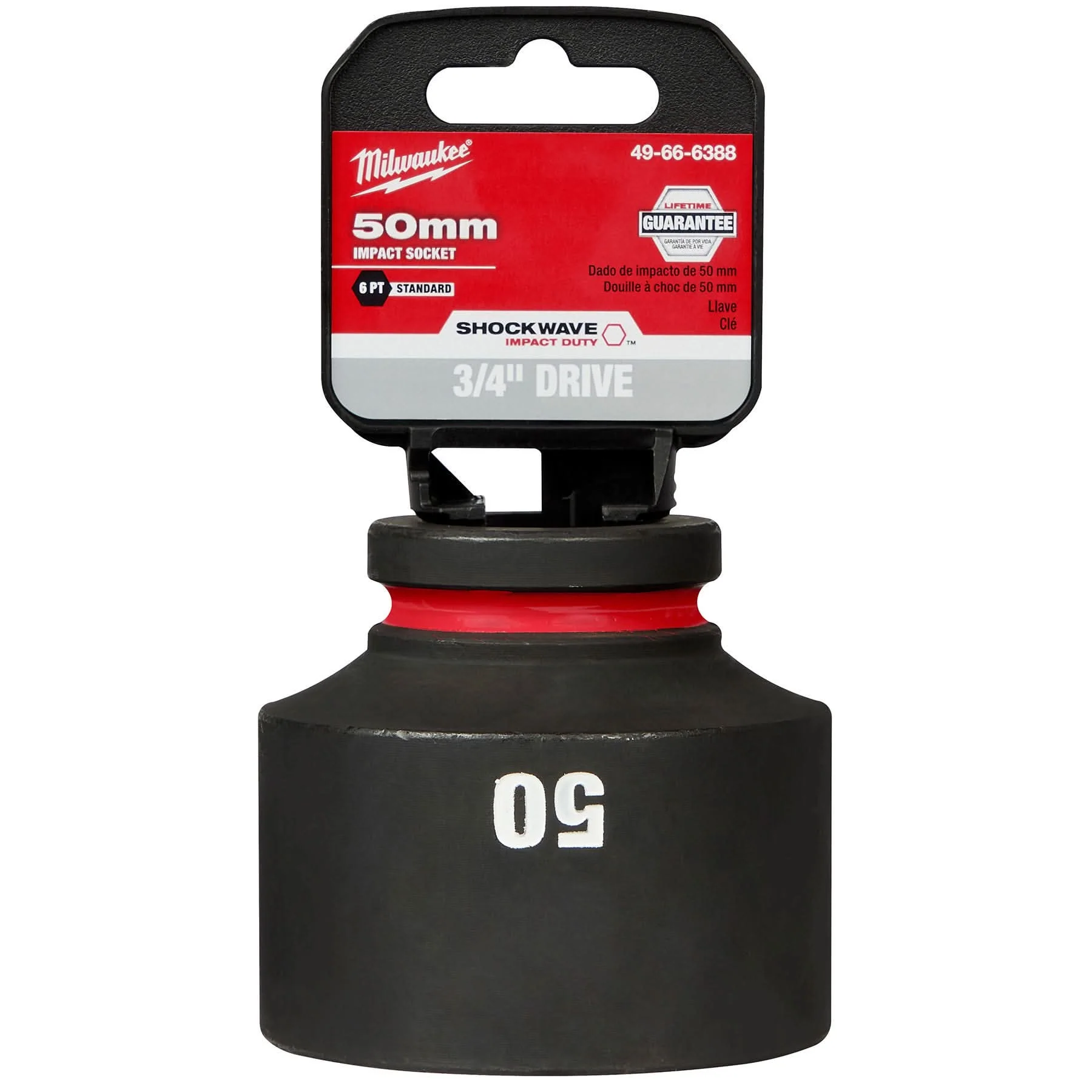 Milwaukee 49-66-6388 SHOCKWAVE Impact Duty 3/4-Inch Drive 50MM Standard 6 Point Socket - Image 2