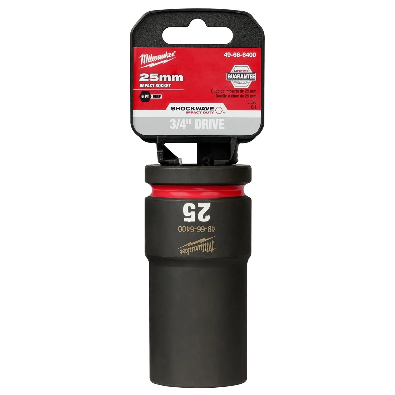 Milwaukee 49-66-6400 SHOCKWAVE Impact Duty 3/4-Inch Drive 25MM Deep 6 Point Socket - Image 1
