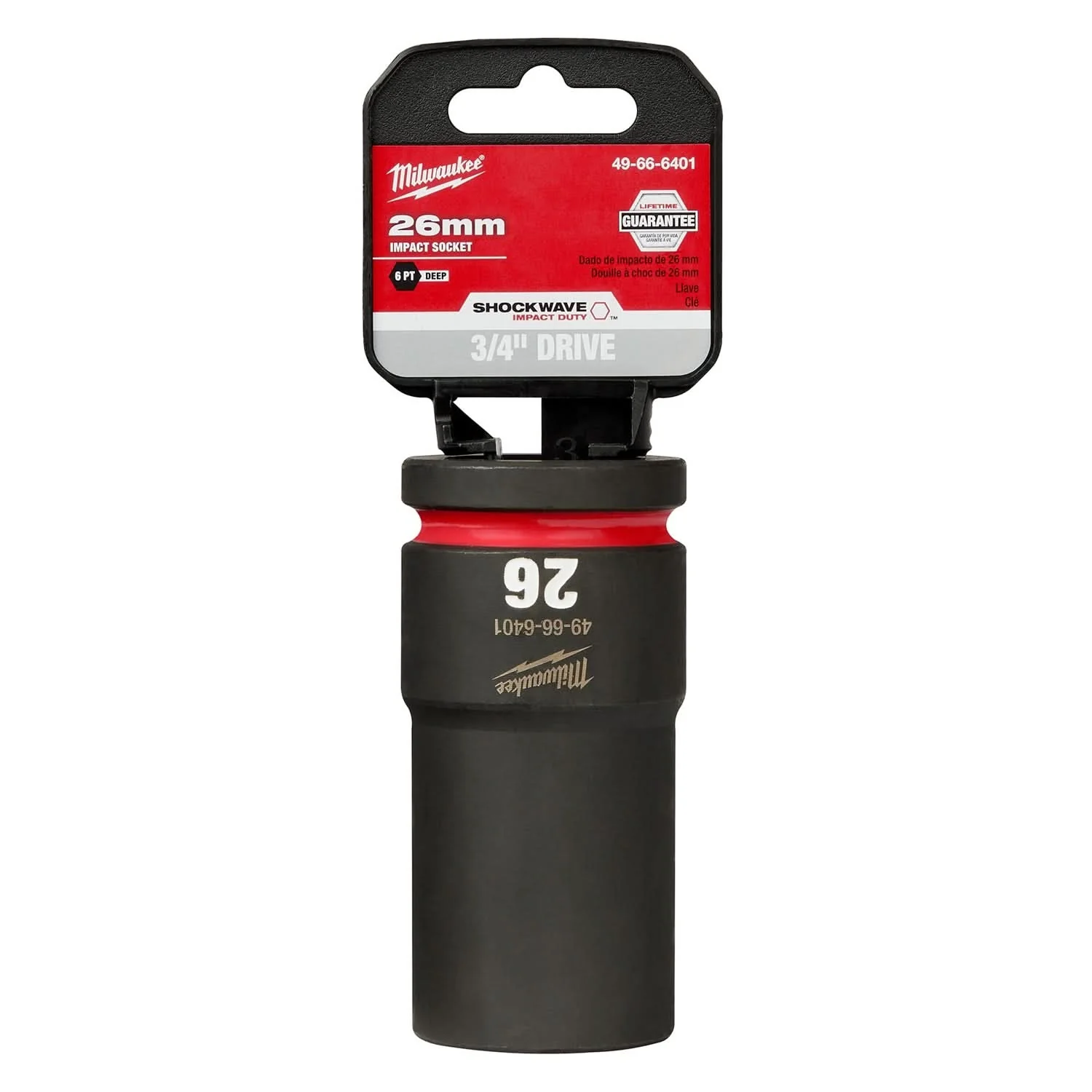Milwaukee 49-66-6401 SHOCKWAVE Impact Duty 3/4-Inch Drive 26MM Deep 6 Point Socket - Image 1