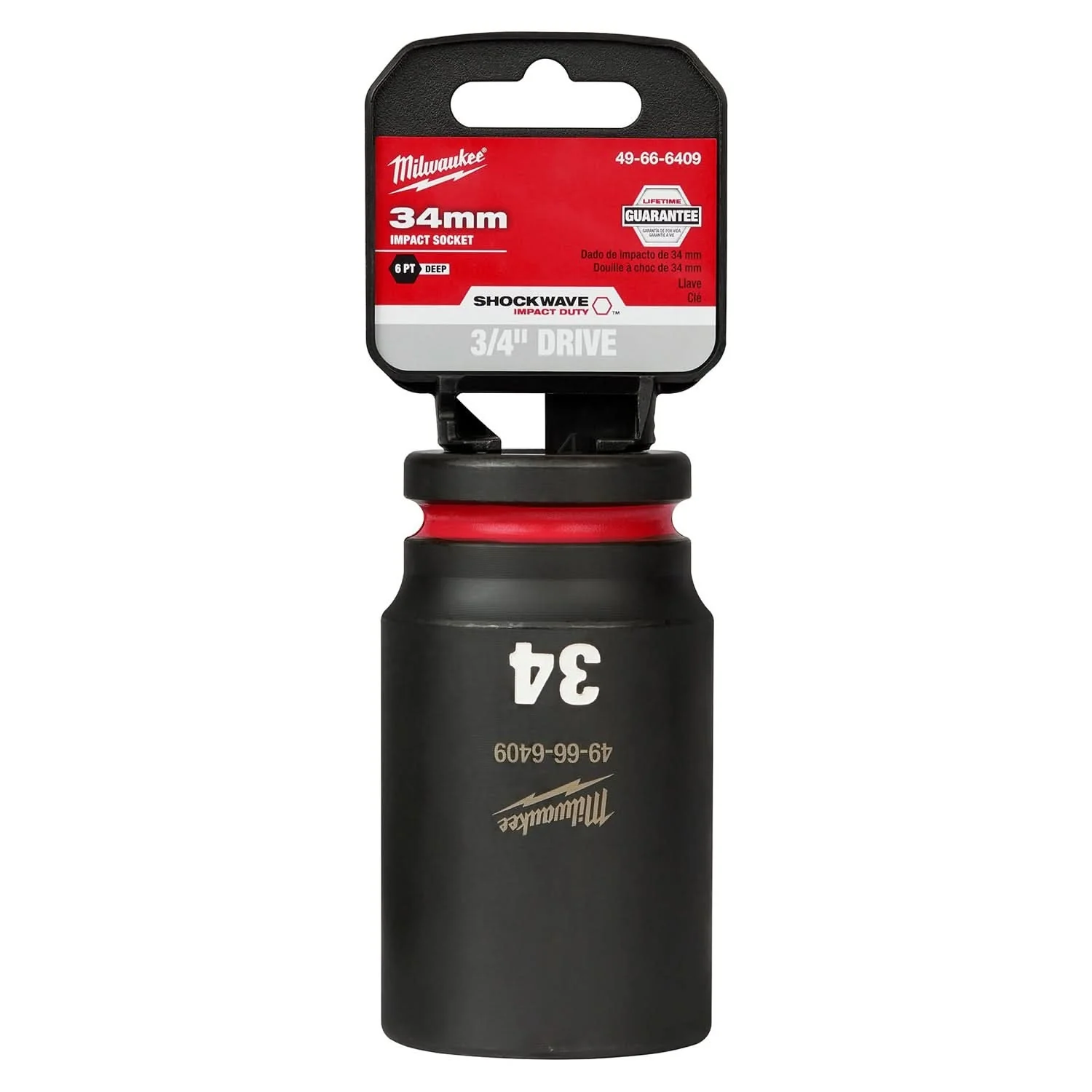 Milwaukee 49-66-6409 SHOCKWAVE Impact Duty 3/4-Inch Drive 34MM Deep 6 Point Socket - Image 1