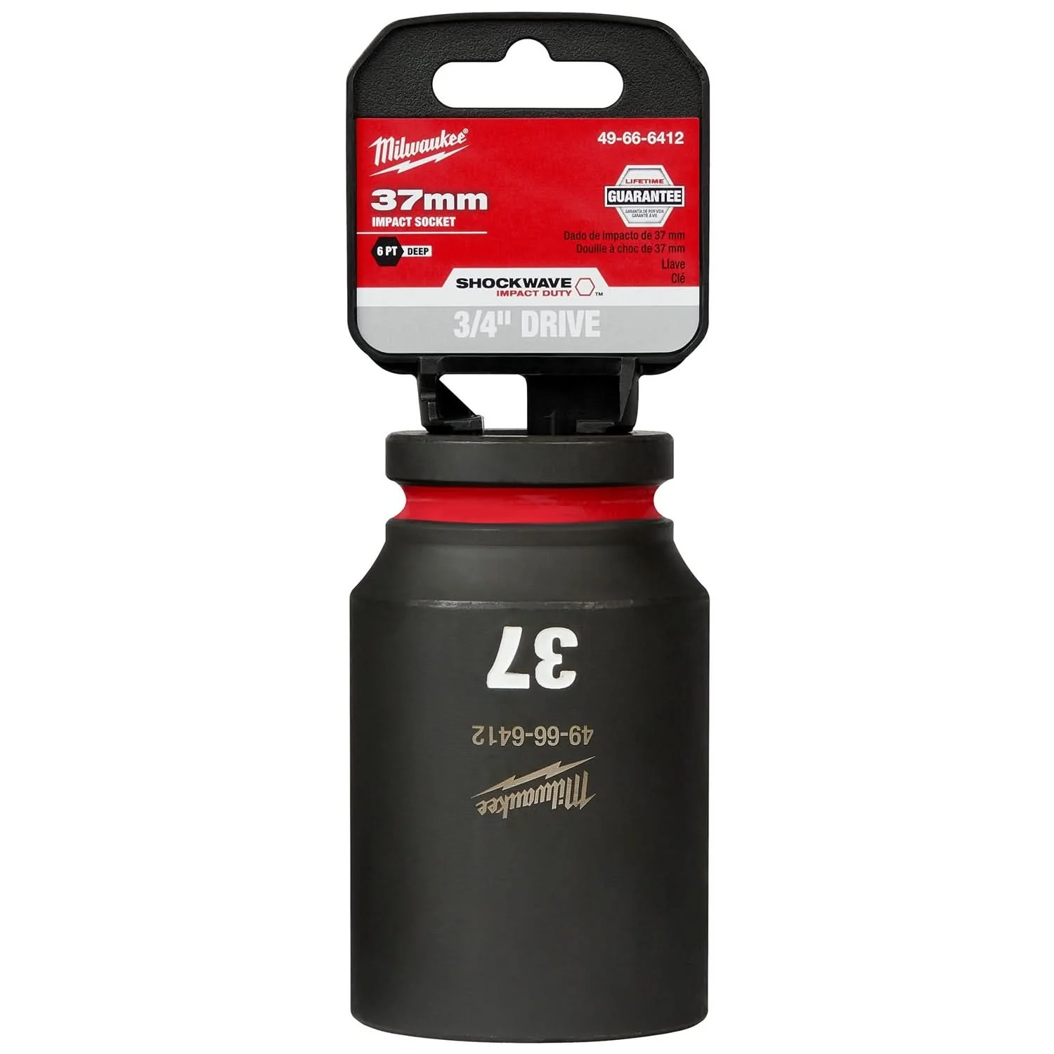 Milwaukee 49-66-6412 SHOCKWAVE Impact Duty 3/4-Inch Drive 37MM Deep 6 Point Socket - Image 1
