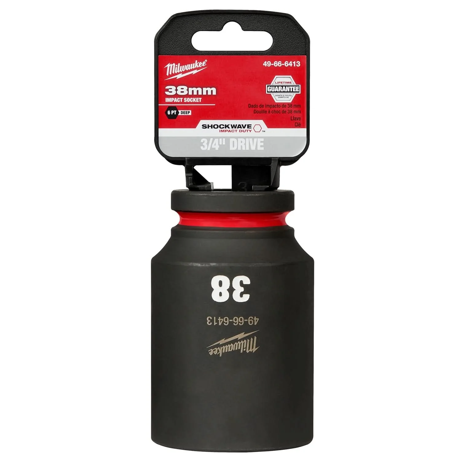Milwaukee 49-66-6413 SHOCKWAVE Impact Duty 3/4-Inch Drive 38MM Deep 6 Point Socket - Image 1
