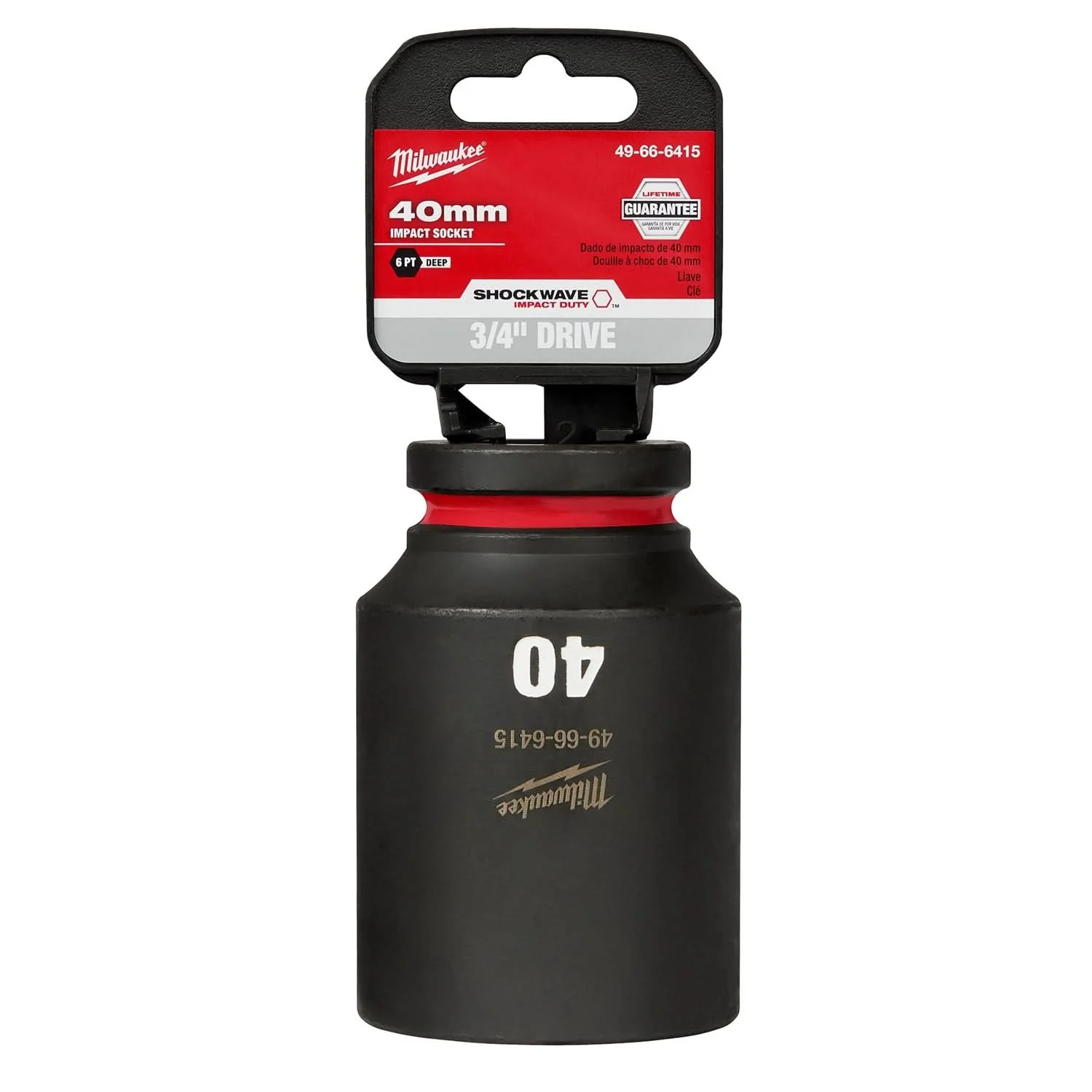 Milwaukee 49-66-6415 SHOCKWAVE Impact Duty 3/4-Inch Drive 40MM Deep 6 Point Socket - Image 1
