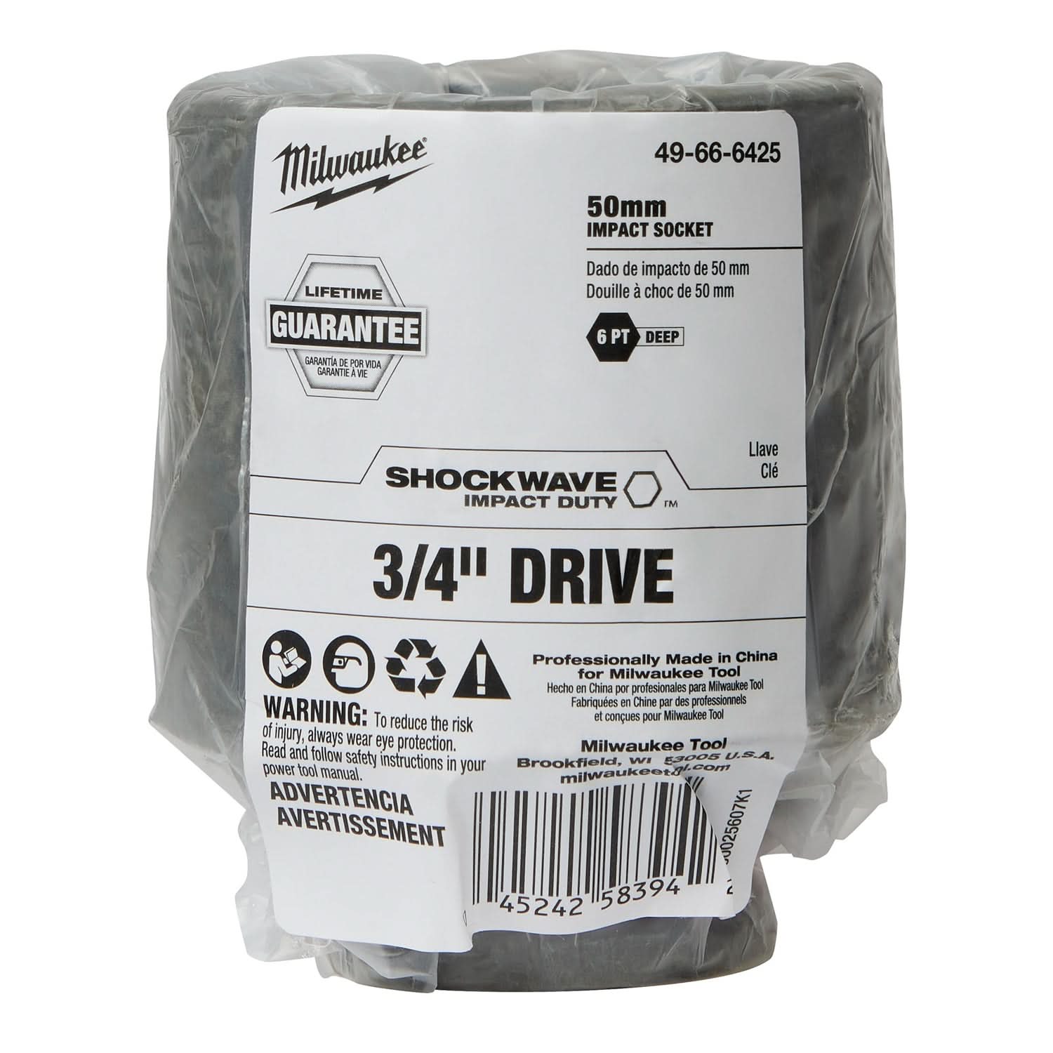 Milwaukee 49-66-6425 SHOCKWAVE Impact Duty 3/4-Inch Drive 50MM Deep 6 Point Socket - Image 1